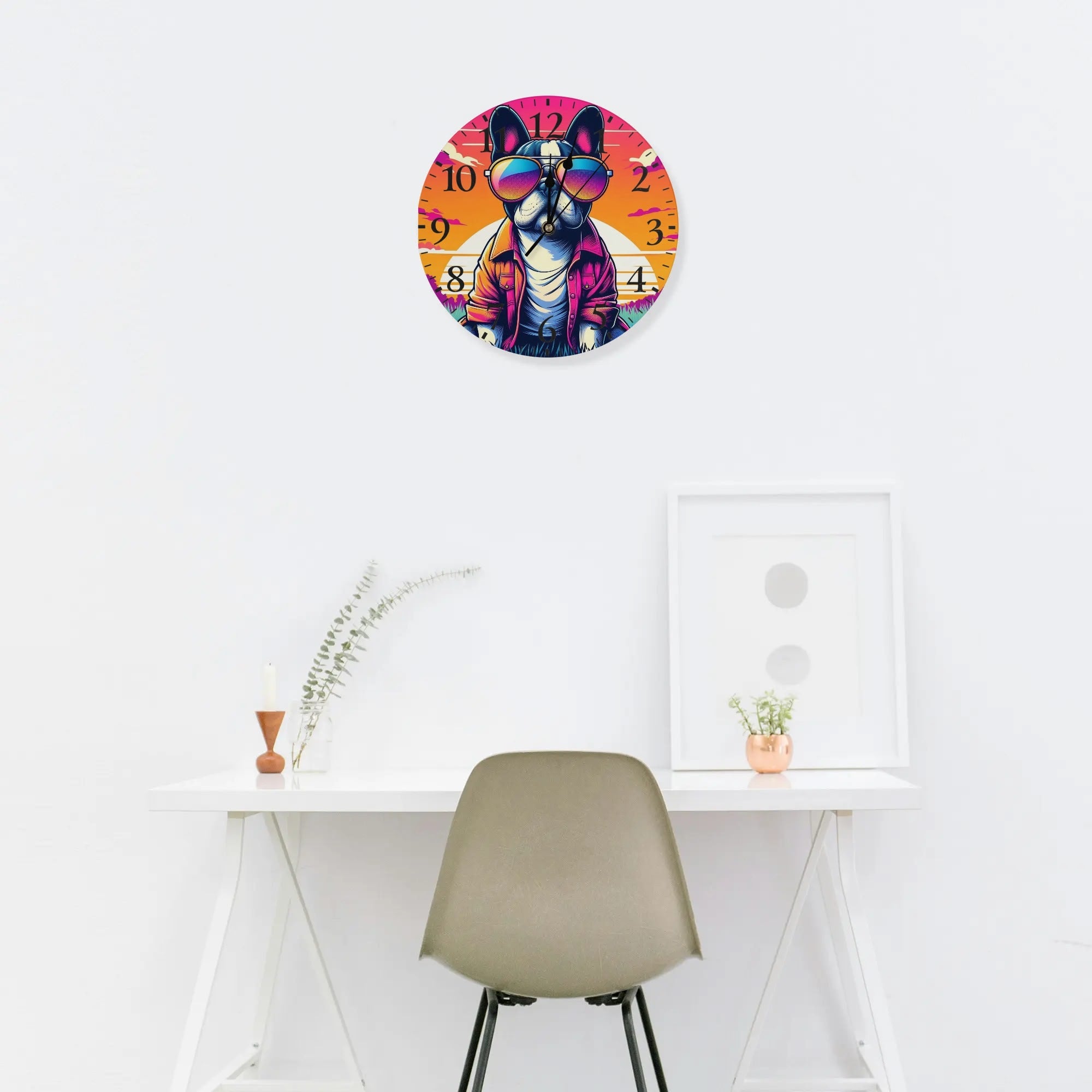 French Bulldog Frameless Frameless Timepiece for Frenchie Enthusiasts-fadou