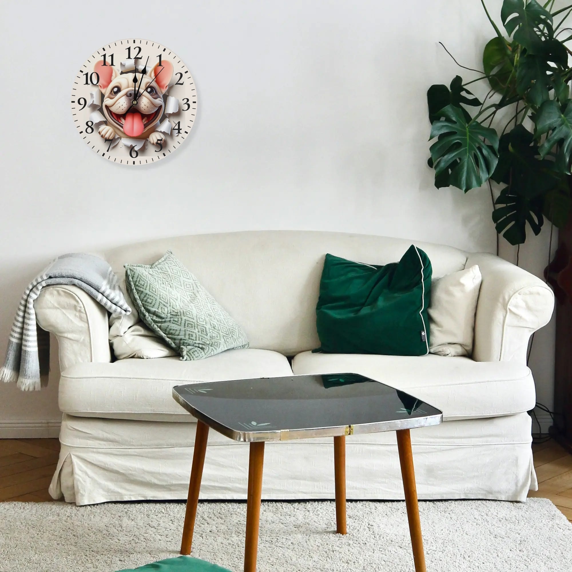 French Bulldog Frameless Modern Wall Clock for Dog Moms & Dads-fadou