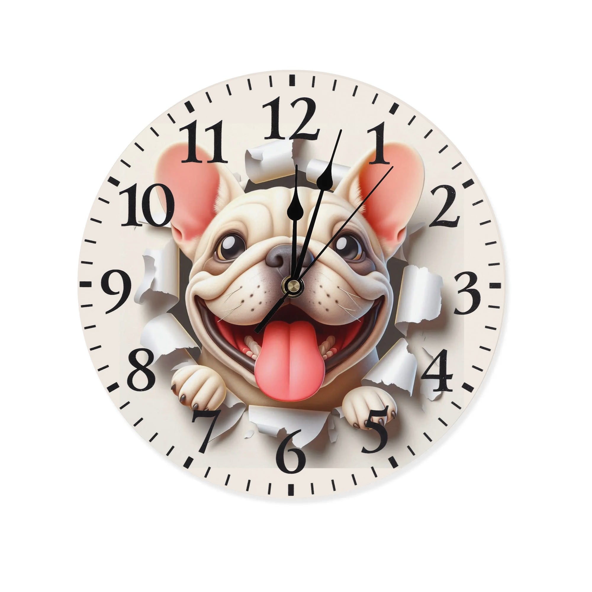 French Bulldog Frameless Modern Wall Clock for Dog Moms & Dads-fadou