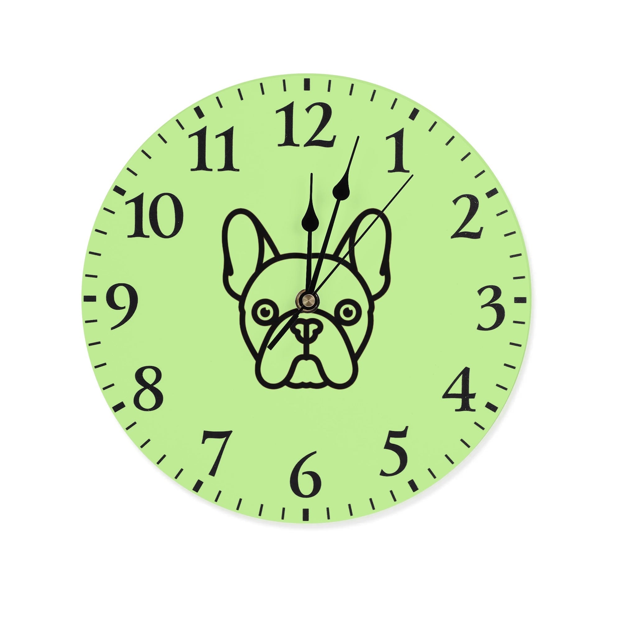 Frenchie Frameless Modern Wall Clock for Dog Moms & Dads-fadou