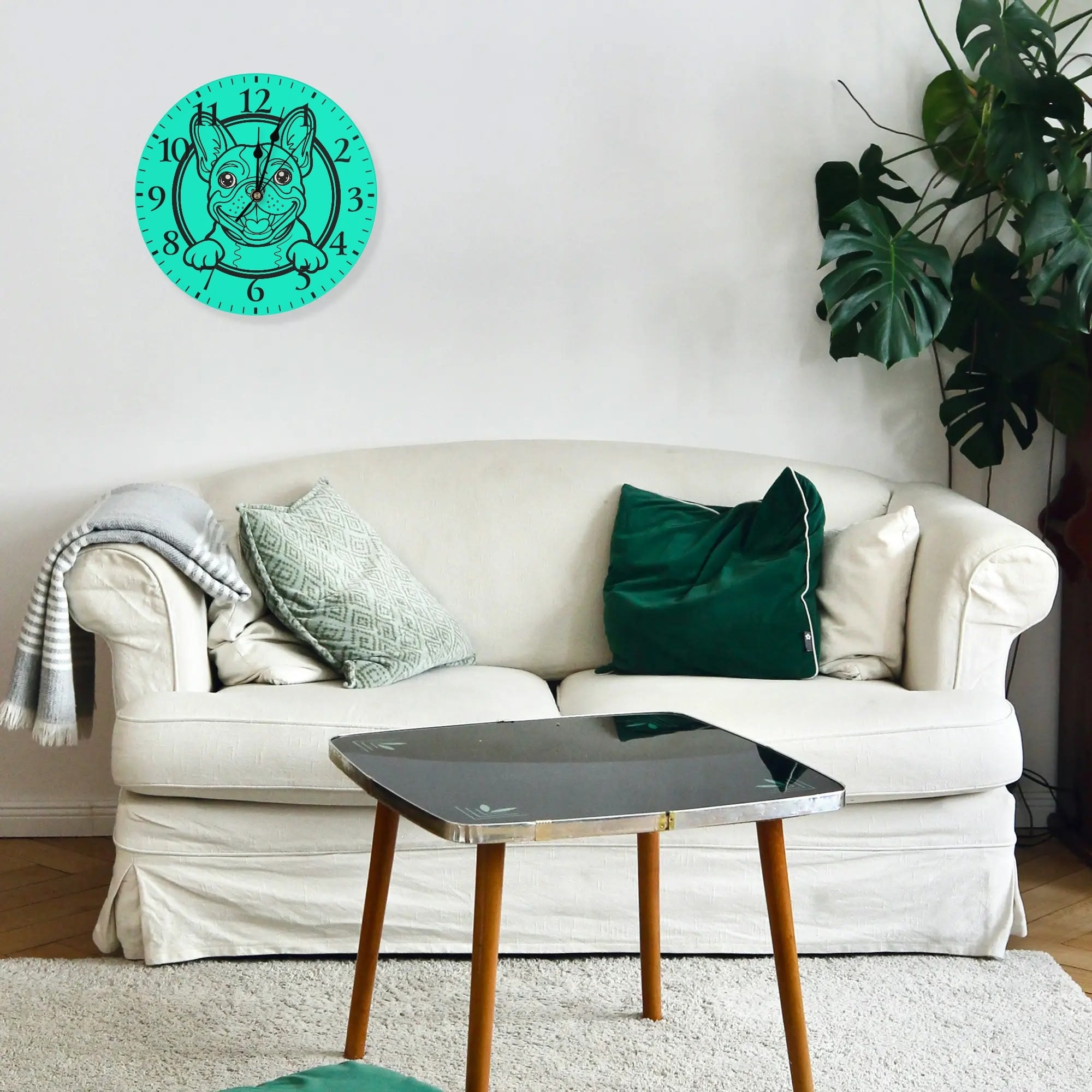 French Bulldog Frameless Modern Wall Clock for Frenchie Fans-fadou