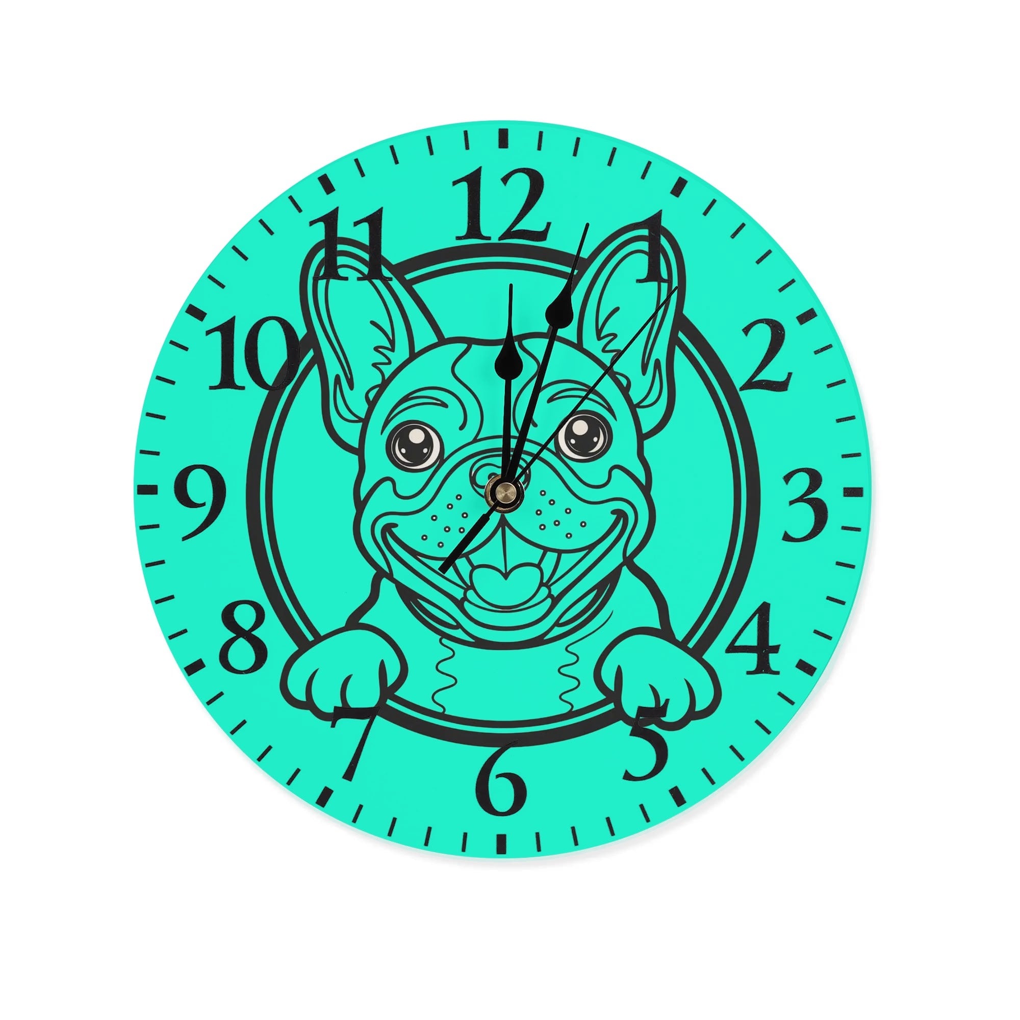 French Bulldog Frameless Modern Wall Clock for Frenchie Fans-fadou