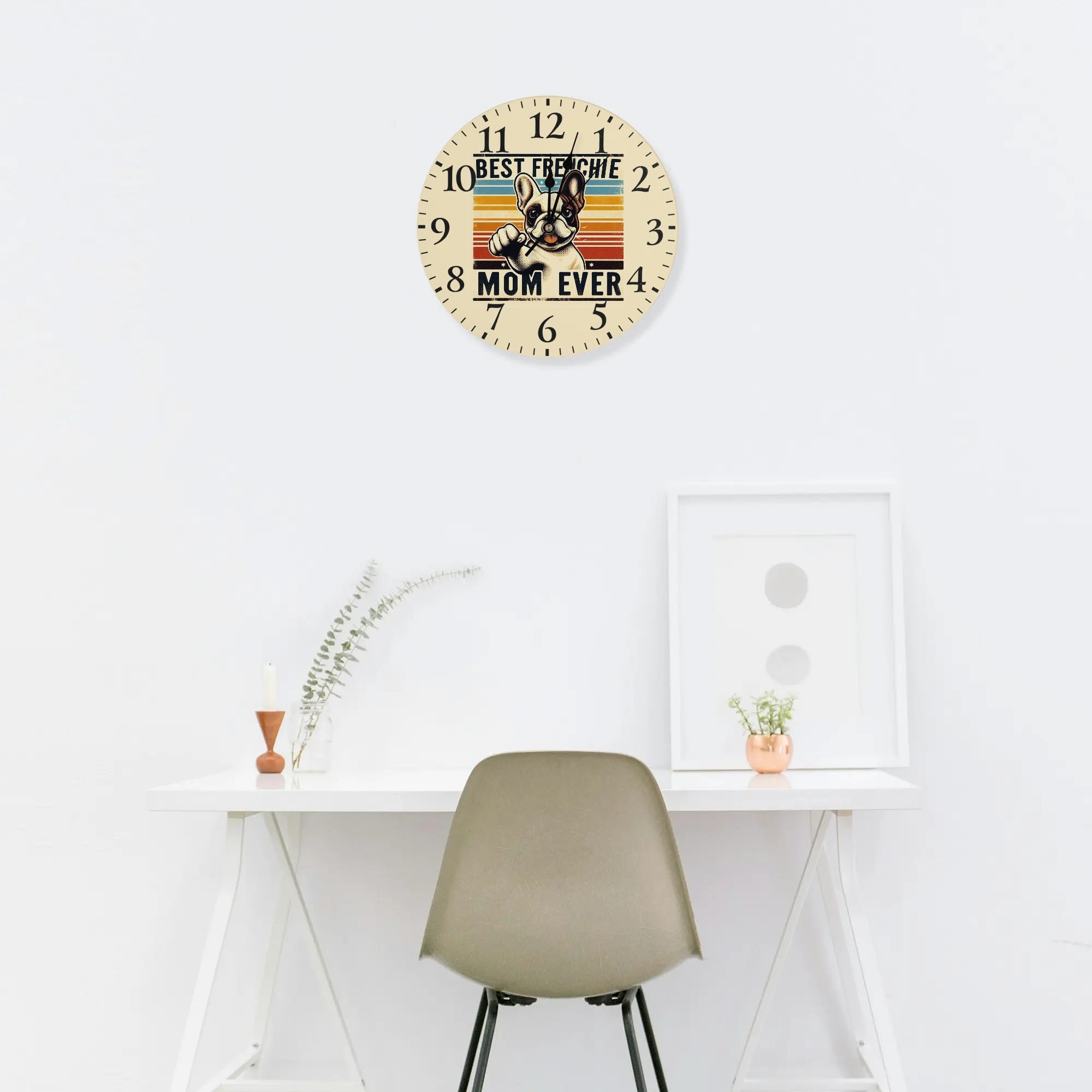 Frenchie Frameless Frameless Timepiece for Dog Moms & Dads-fadou