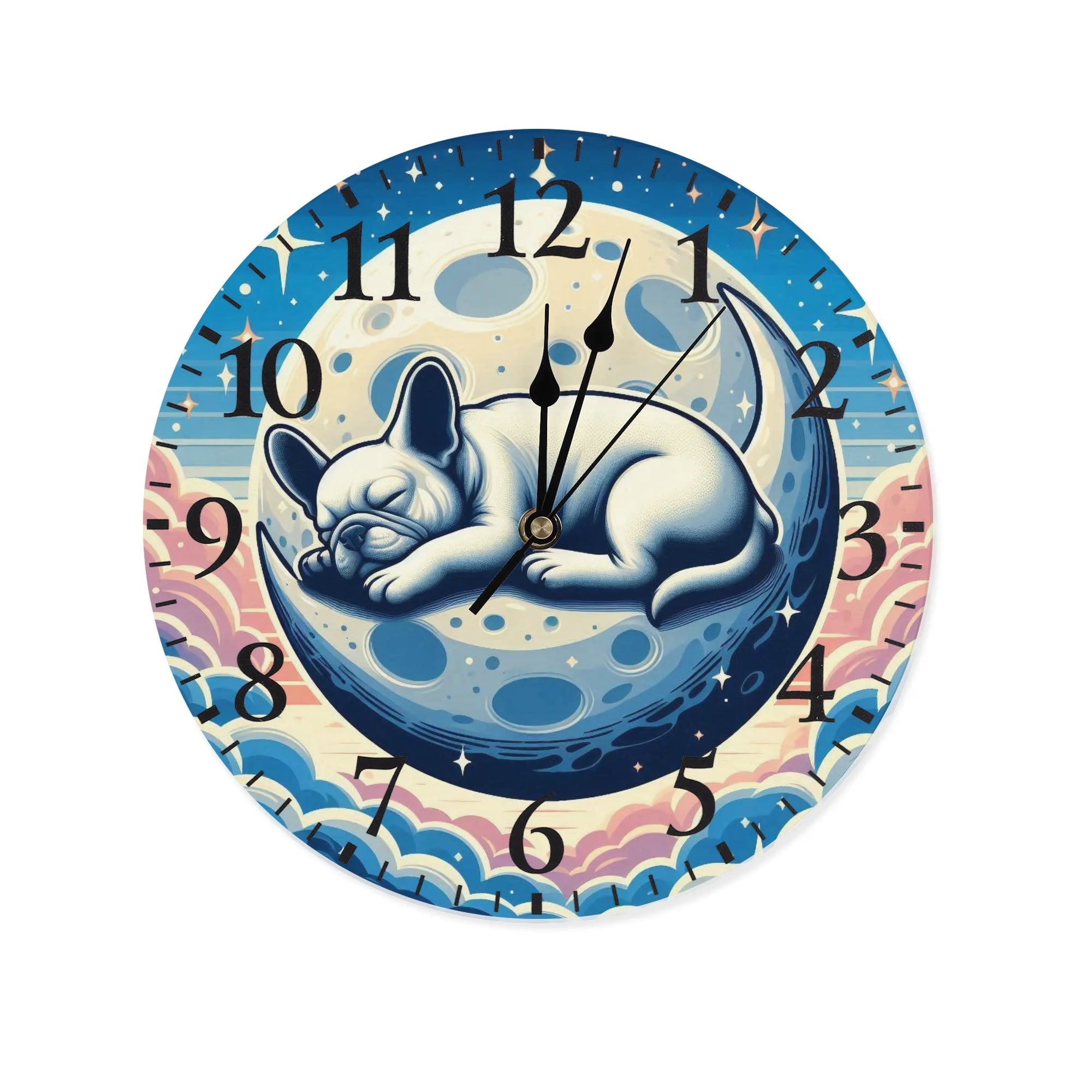 French Bulldog Frameless Frameless Timepiece for Frenchie Fans-fadou