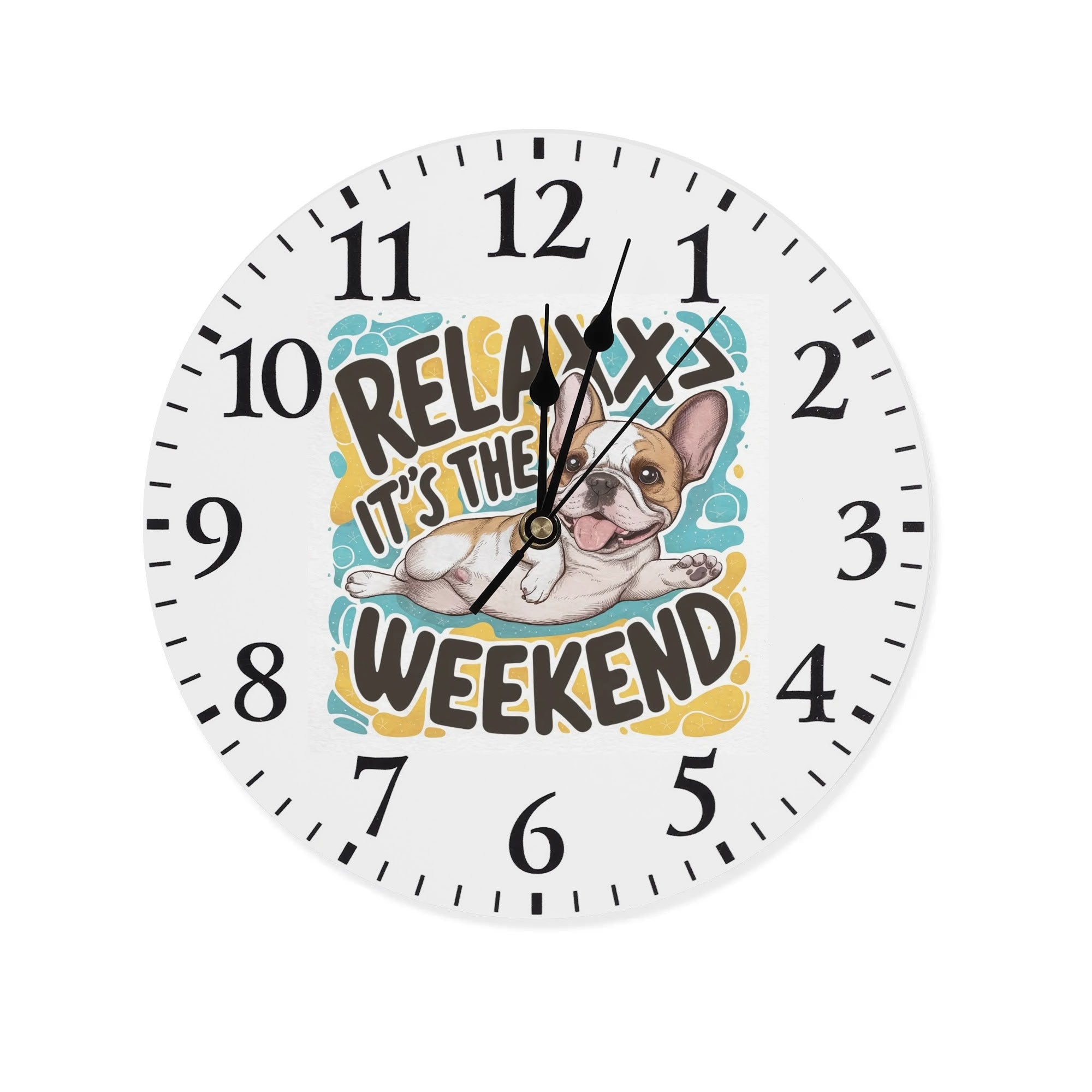 French Bulldog Frameless Modern Wall Clock for Pet Culture-fadou