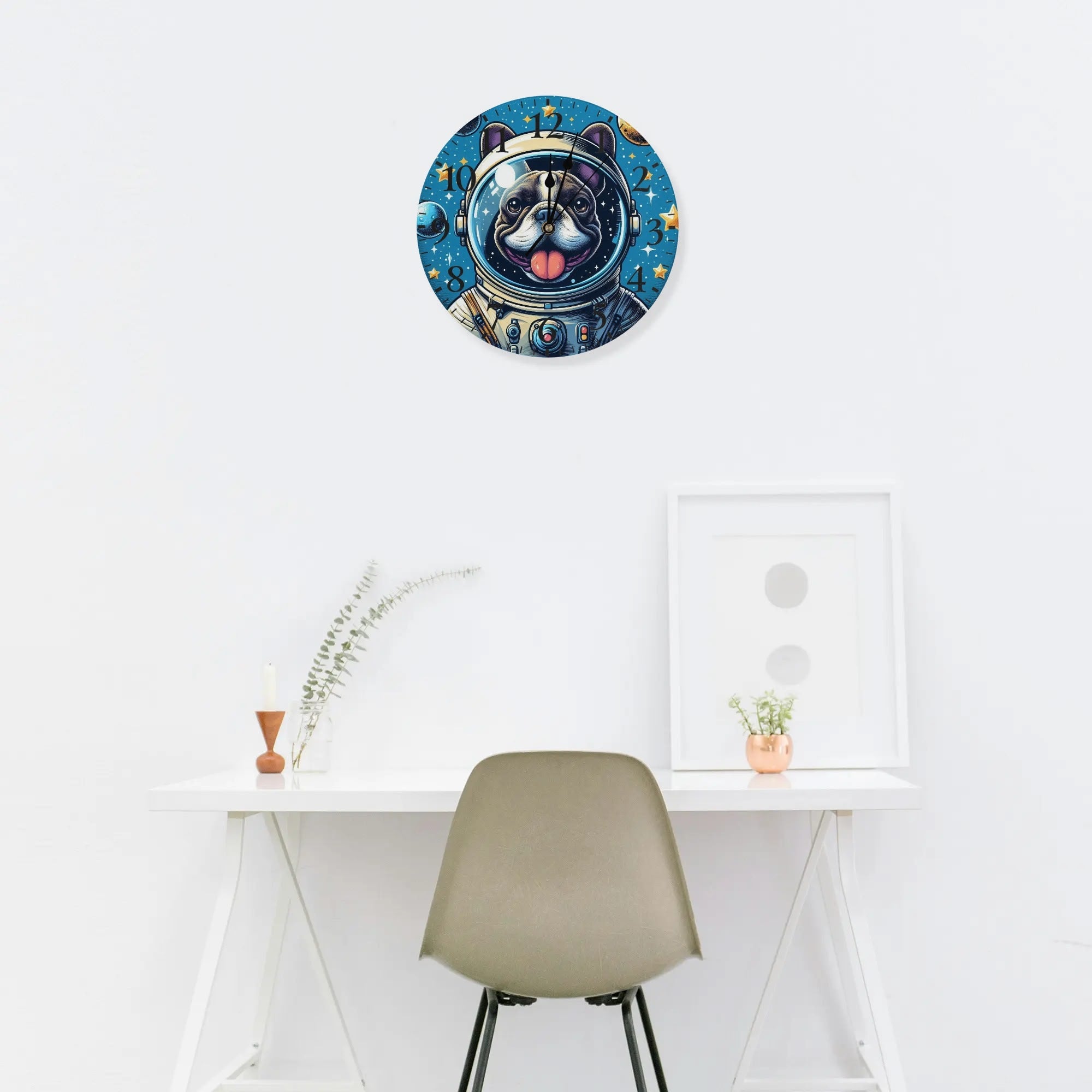 French Bulldog Frameless Decor Clock for Frenchie Enthusiasts-fadou