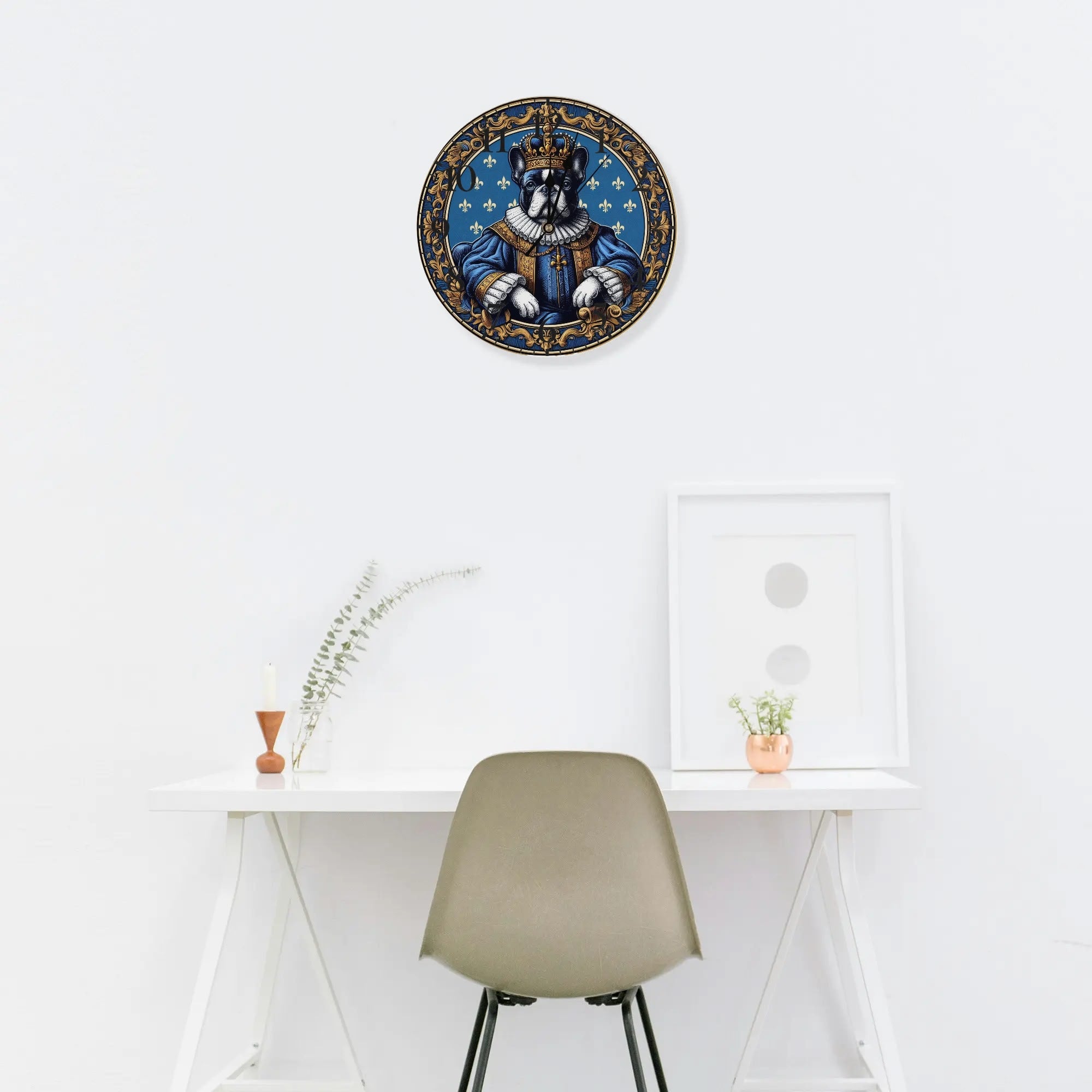 French Bulldog Frameless Wall Clock for Frenchie Enthusiasts-fadou