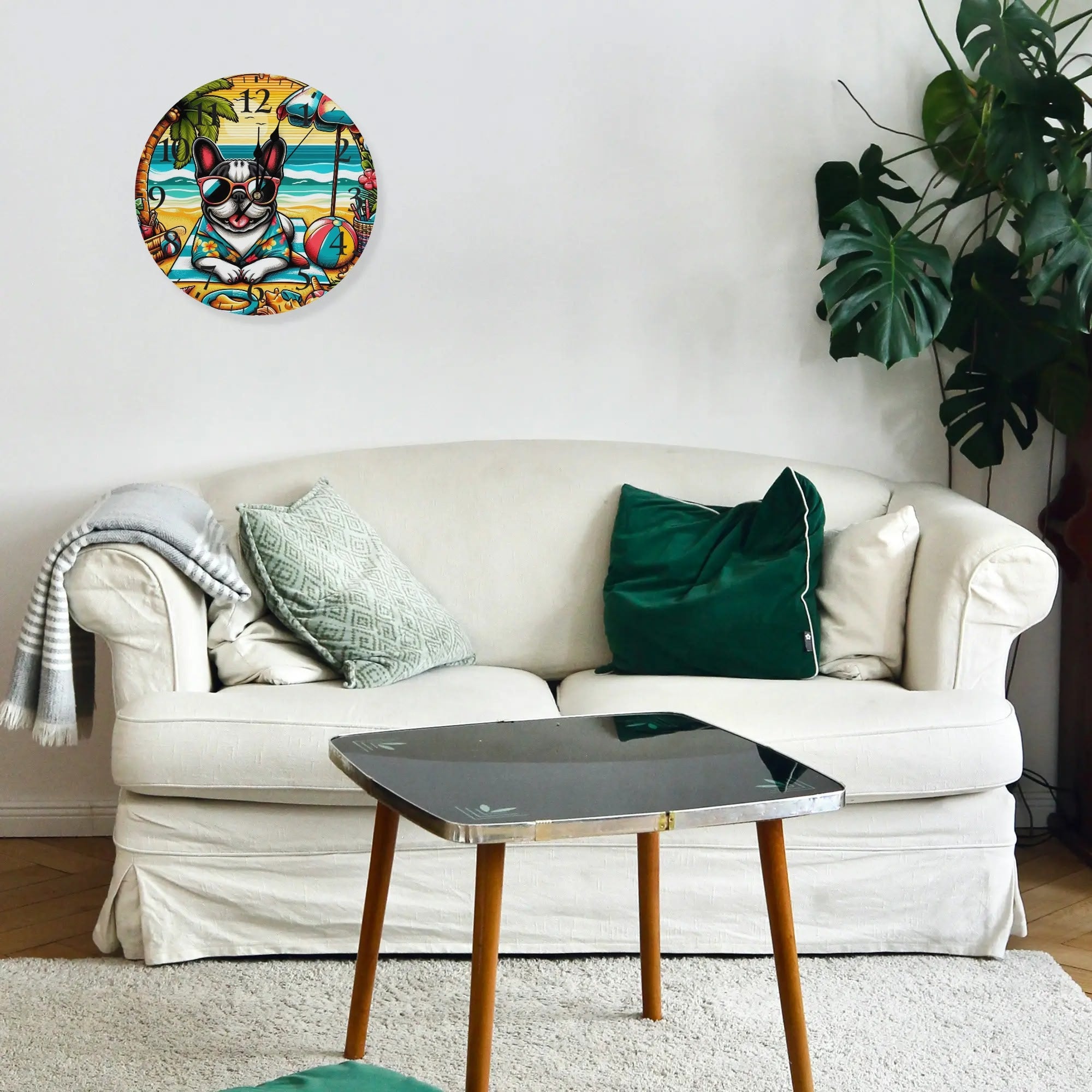 Frenchie Frameless Modern Wall Clock for Bulldog Owners-fadou