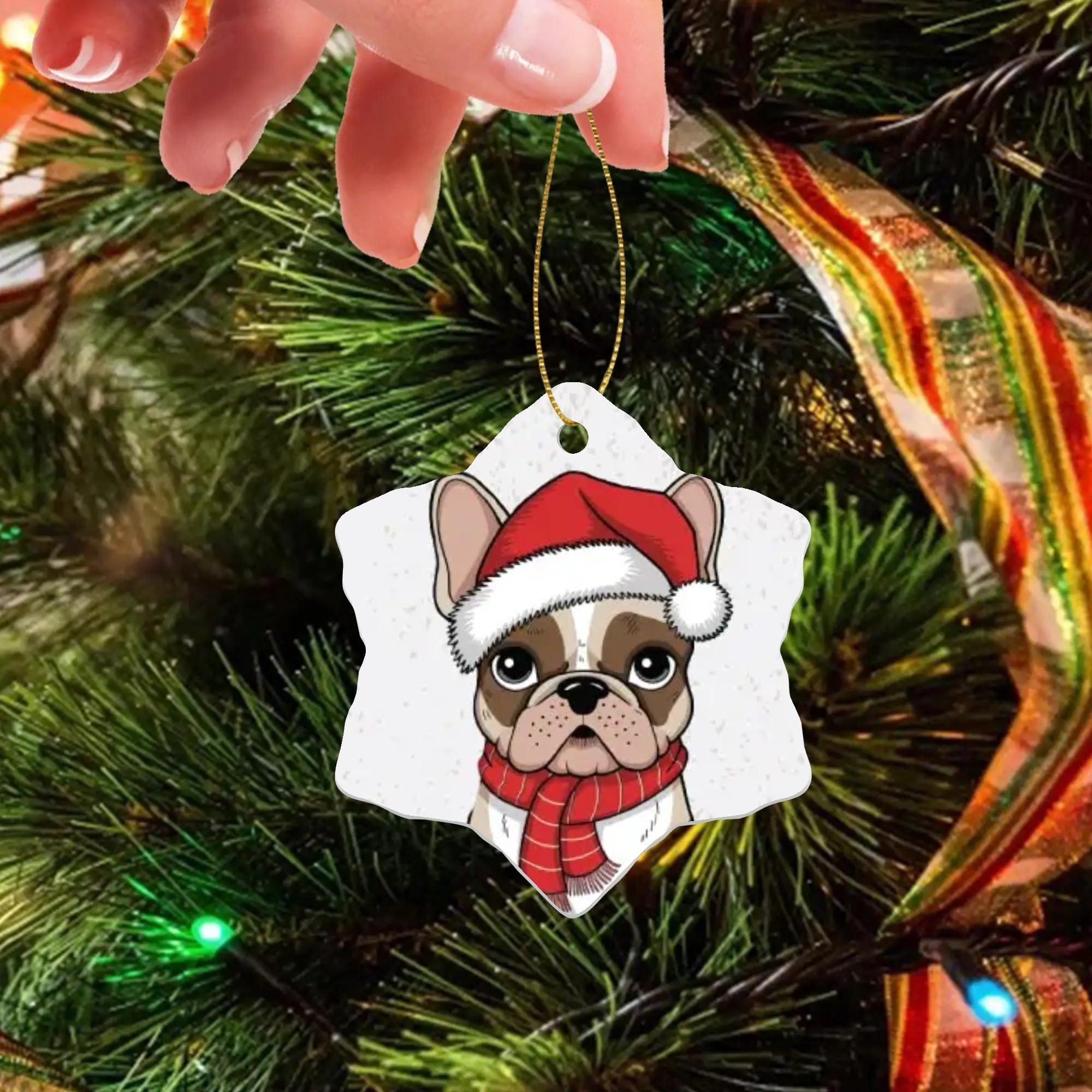 Louis - Christmas Ornaments for Frenchie Fans Everywhere-fadou