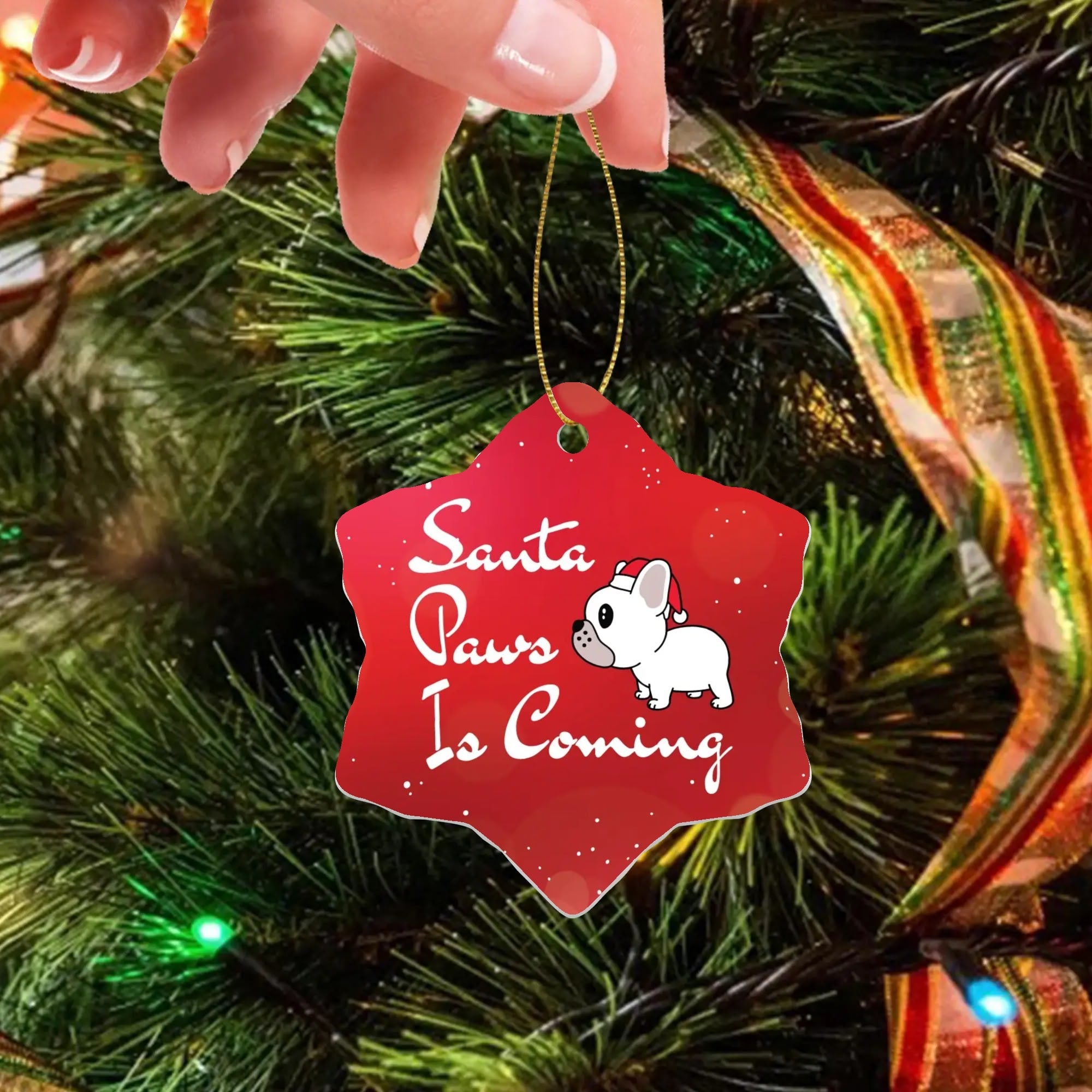 Hugo - Christmas Ornaments for Frenchie Fans Everywhere-fadou