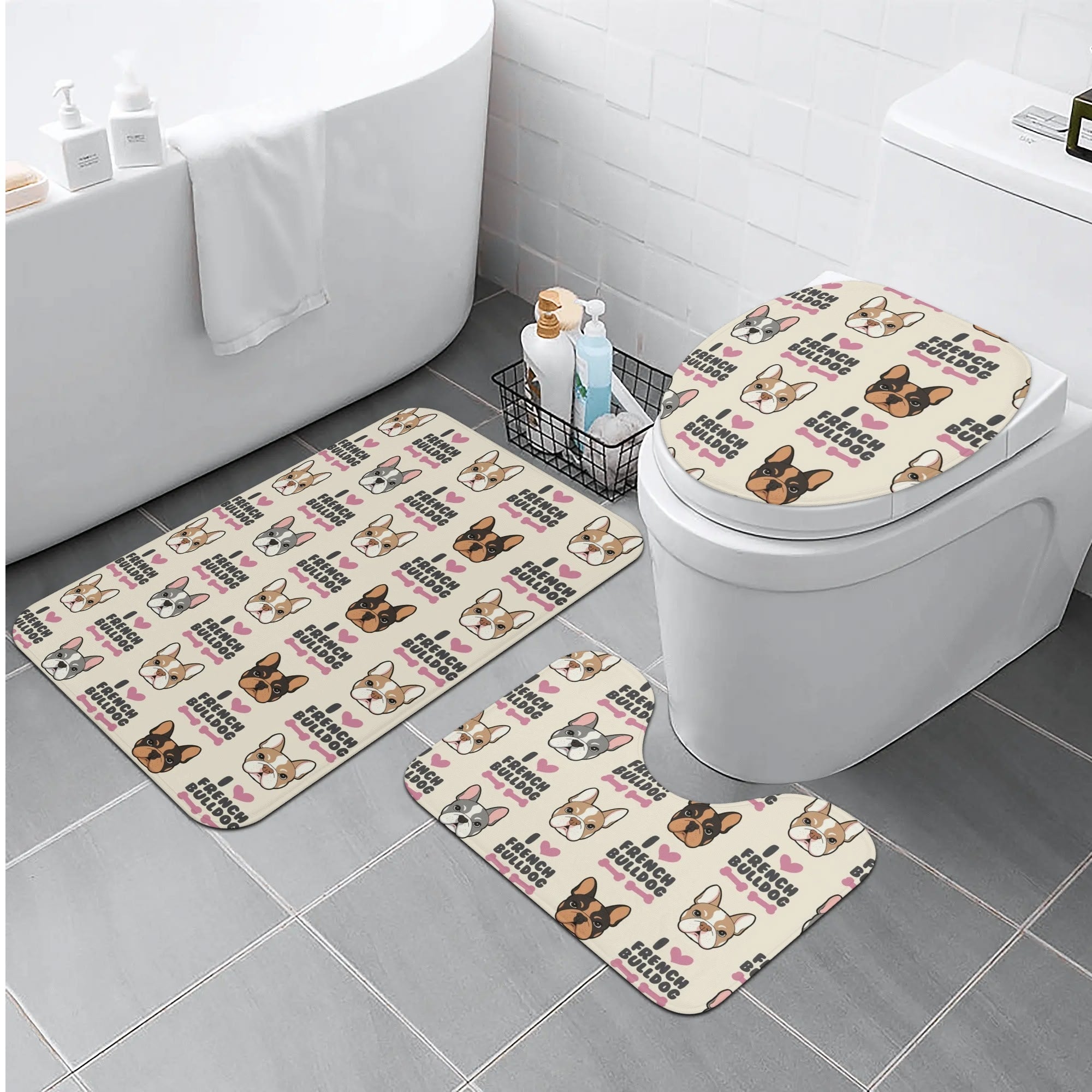 Coco - Bathroom Toilet Set for Frenchie Fans Everywhere-fadou