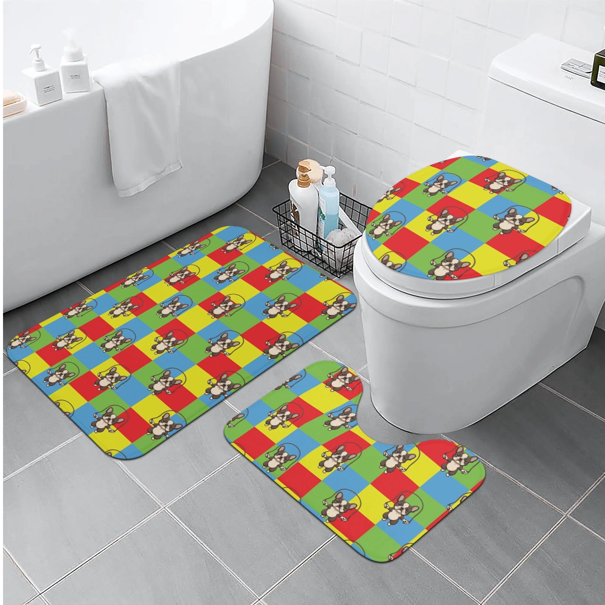 Rolo - Bathroom Toilet Set for Frenchie Fans Everywhere-fadou