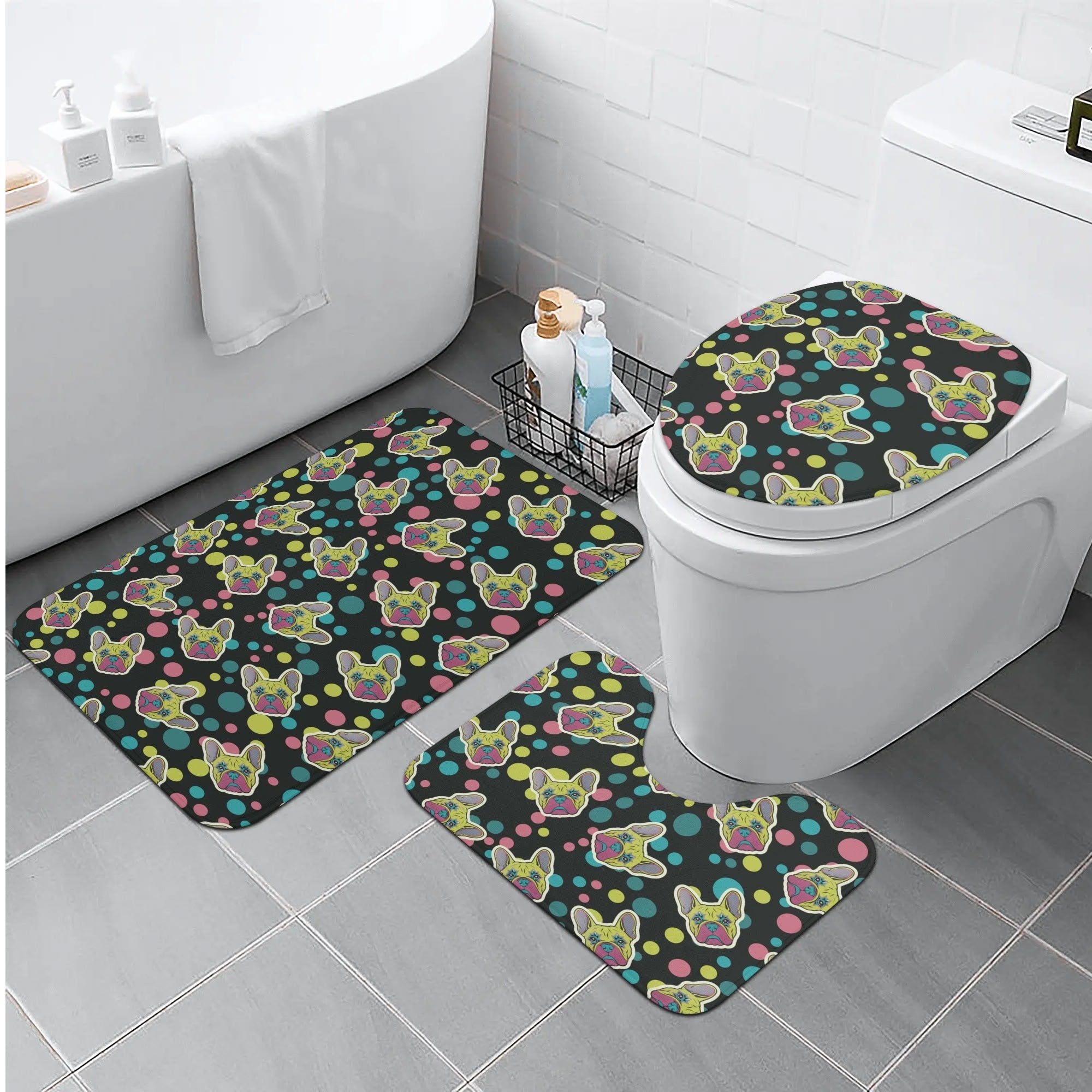 Lulu - Bathroom Toilet Set for Frenchie Fans Everywhere-fadou