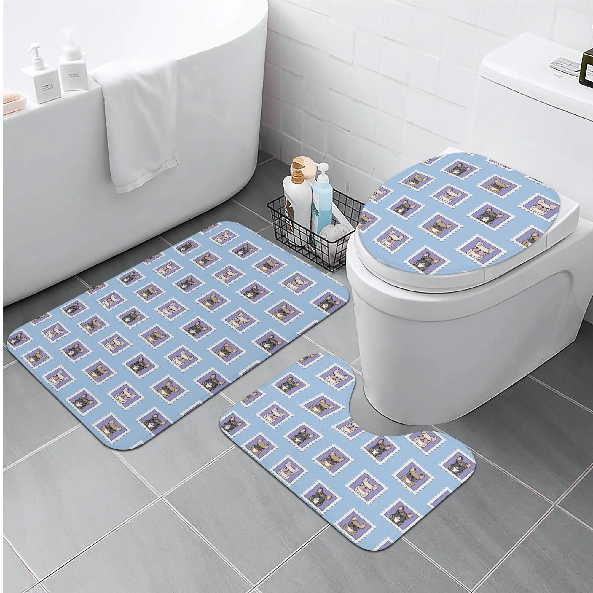 Zeus - Bathroom Toilet Set for Frenchie Fans Everywhere-fadou