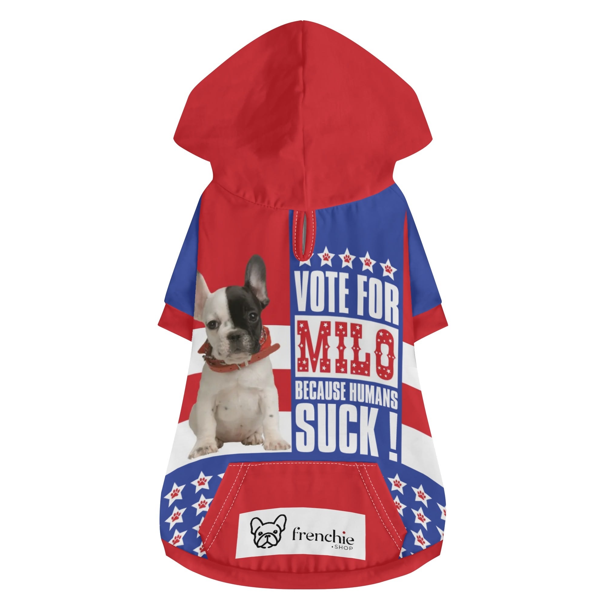 French Bulldog Custom Fleece Hoodie for Outdoor Adventures-fadou