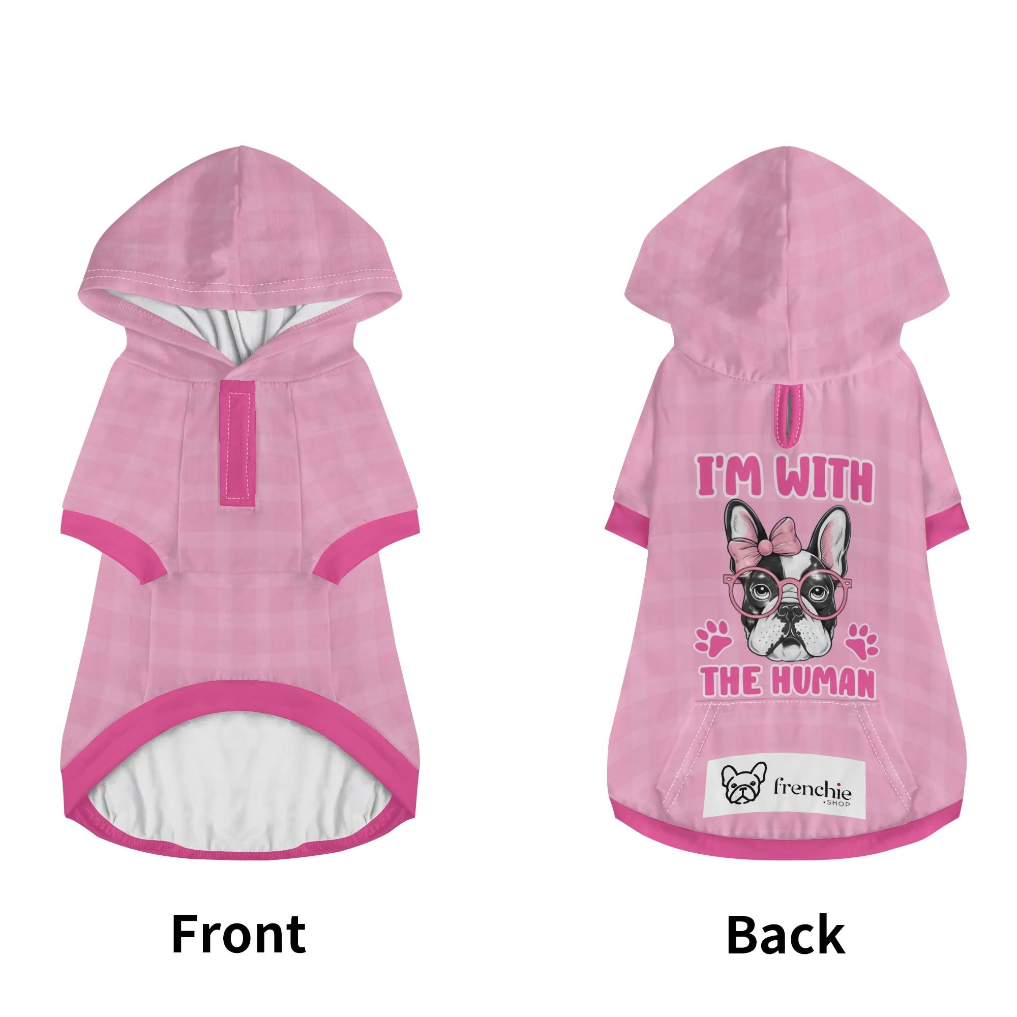 I'm with the Human - Hoodies for French Bulldog | for French Bulldogs-fadou