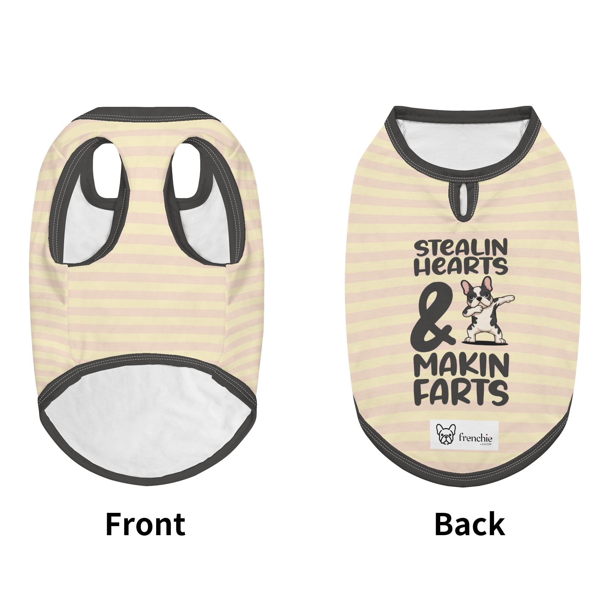 Stealin French Bulldog Cotton Tee for Outdoor Adventures-fadou