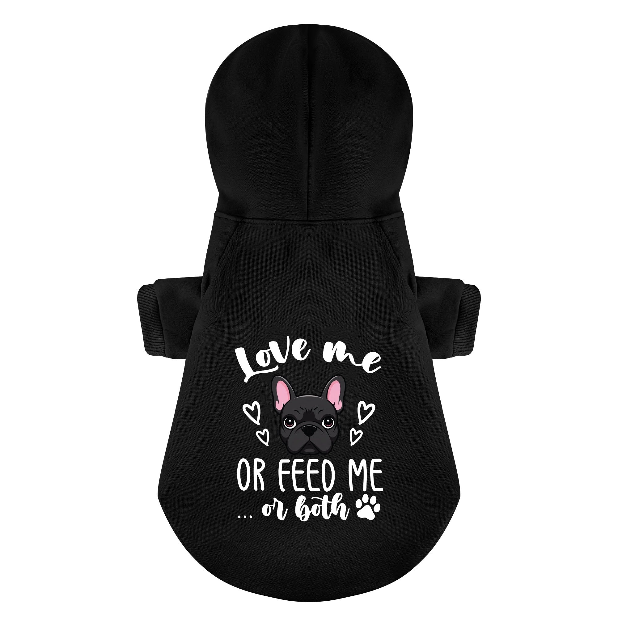 Love French Bulldog Fleece Hoodie for Outdoor Adventures-fadou