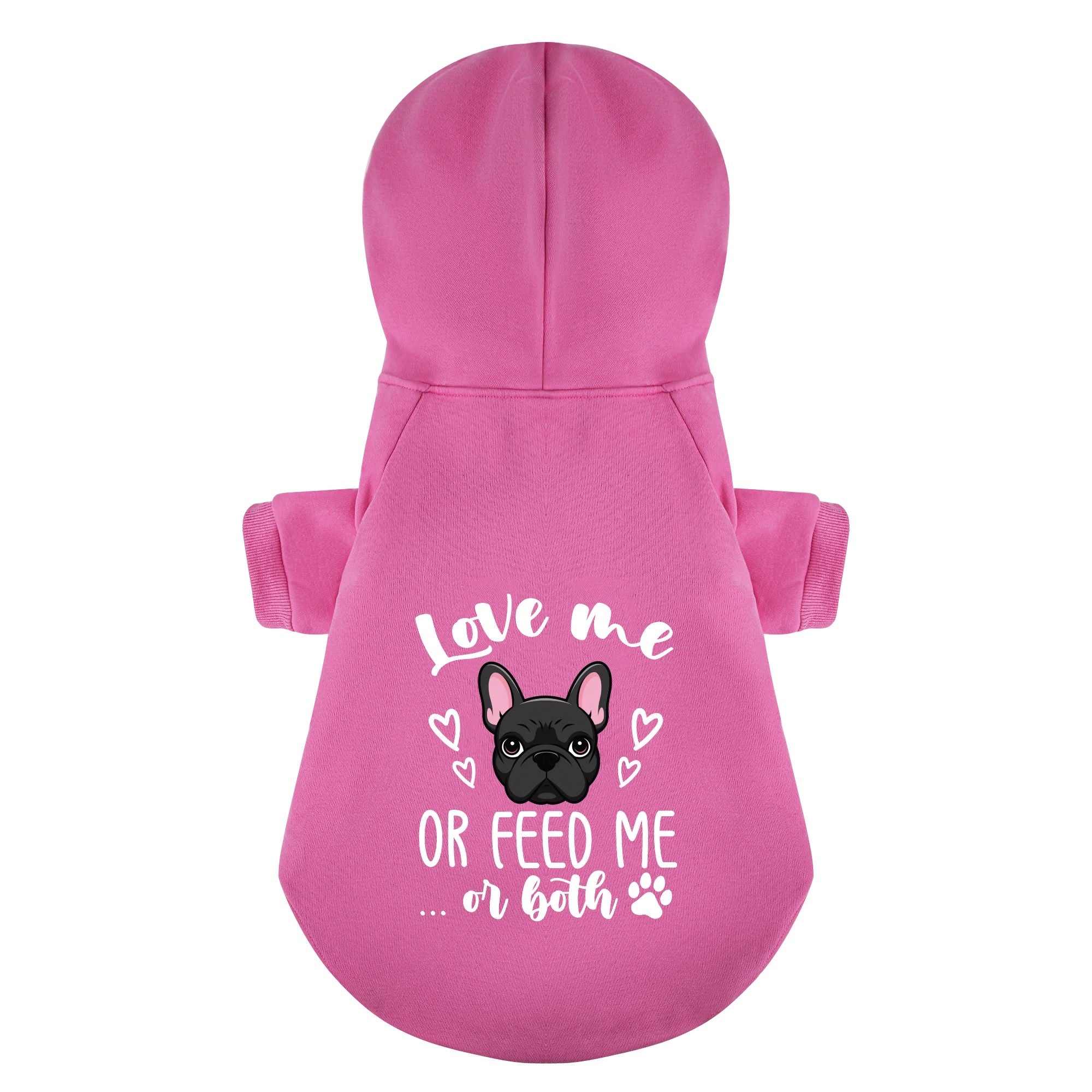 Love French Bulldog Fleece Hoodie for Outdoor Adventures-fadou