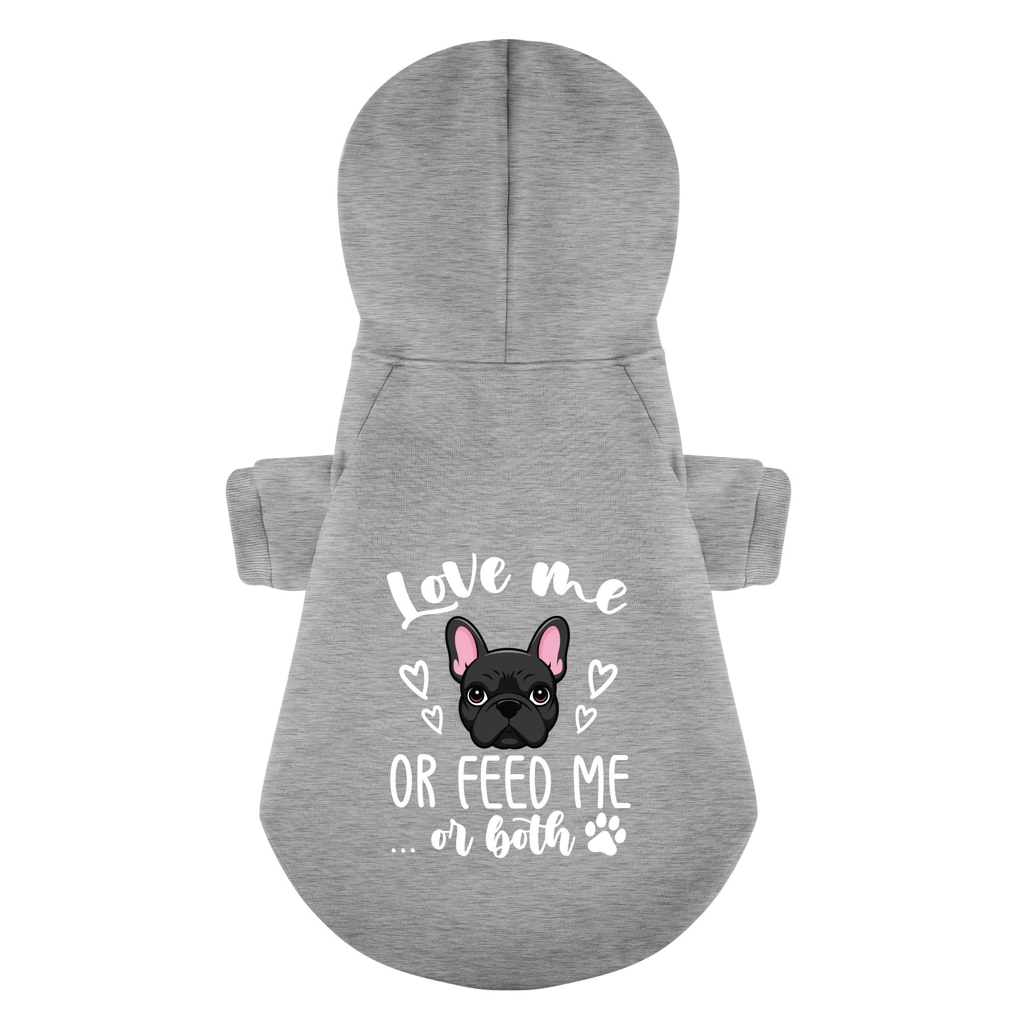 Love French Bulldog Fleece Hoodie for Outdoor Adventures-fadou