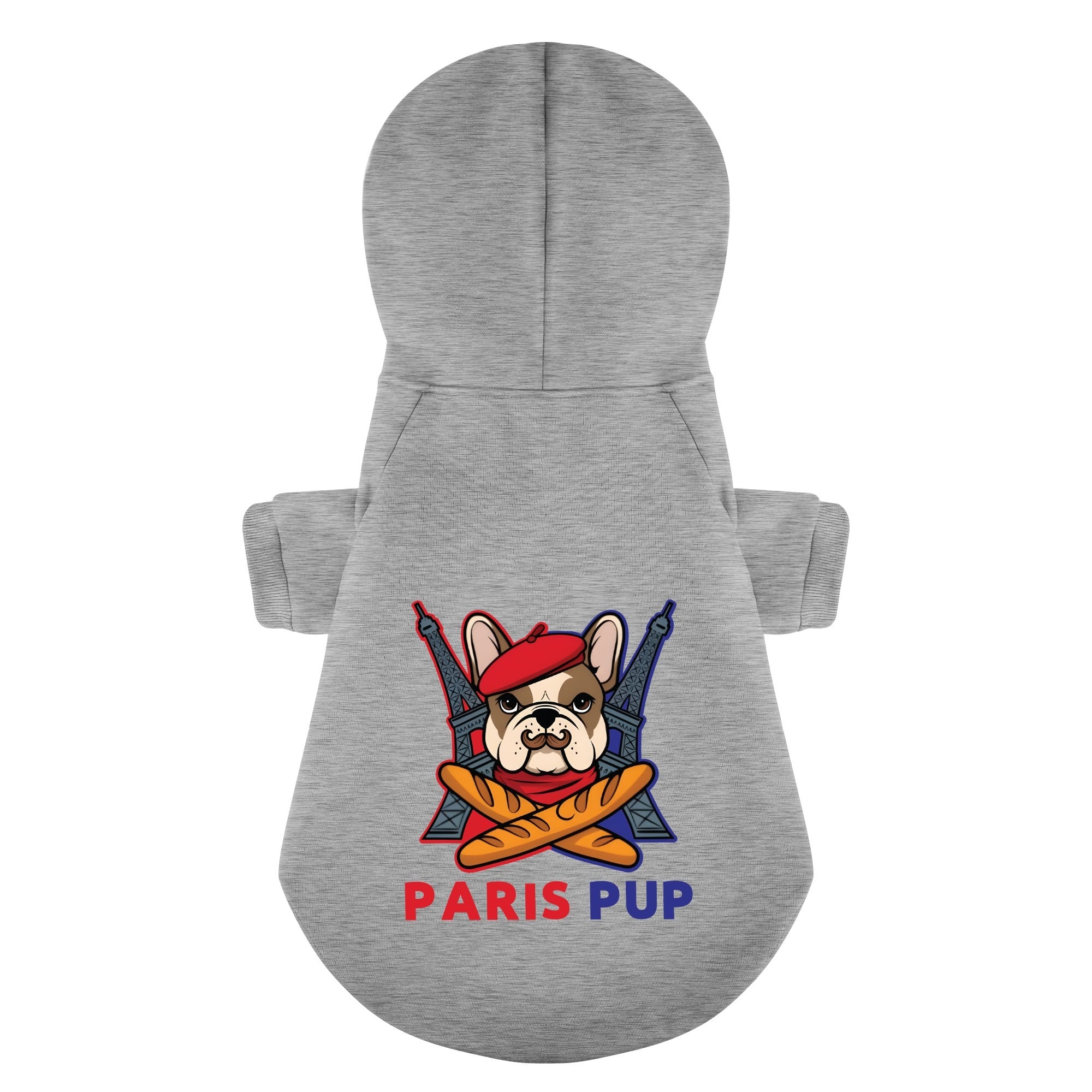 Paris French Bulldog Fleece Hoodie for Outdoor Adventures-fadou