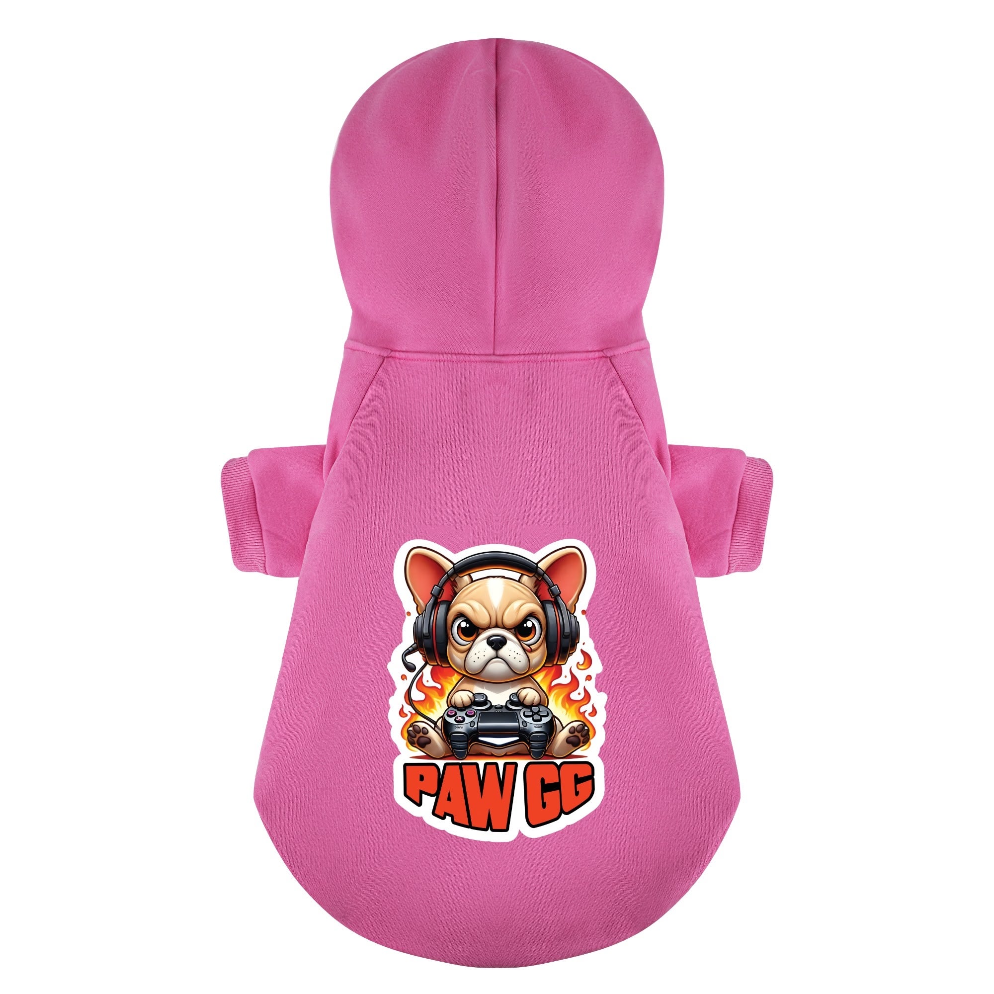 Paw French Bulldog Fleece Hoodie for Brachycephalic Dogs-fadou