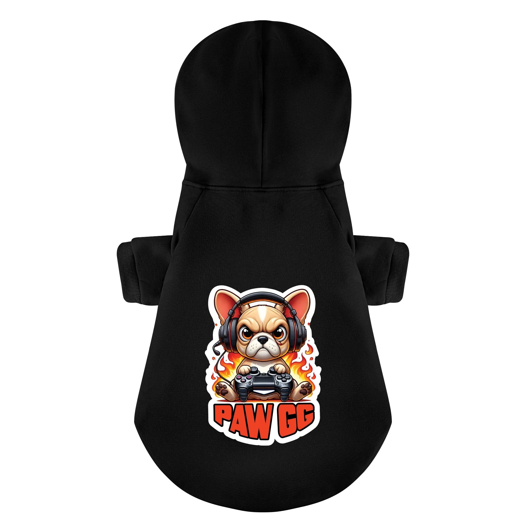 Paw French Bulldog Fleece Hoodie for Brachycephalic Dogs-fadou