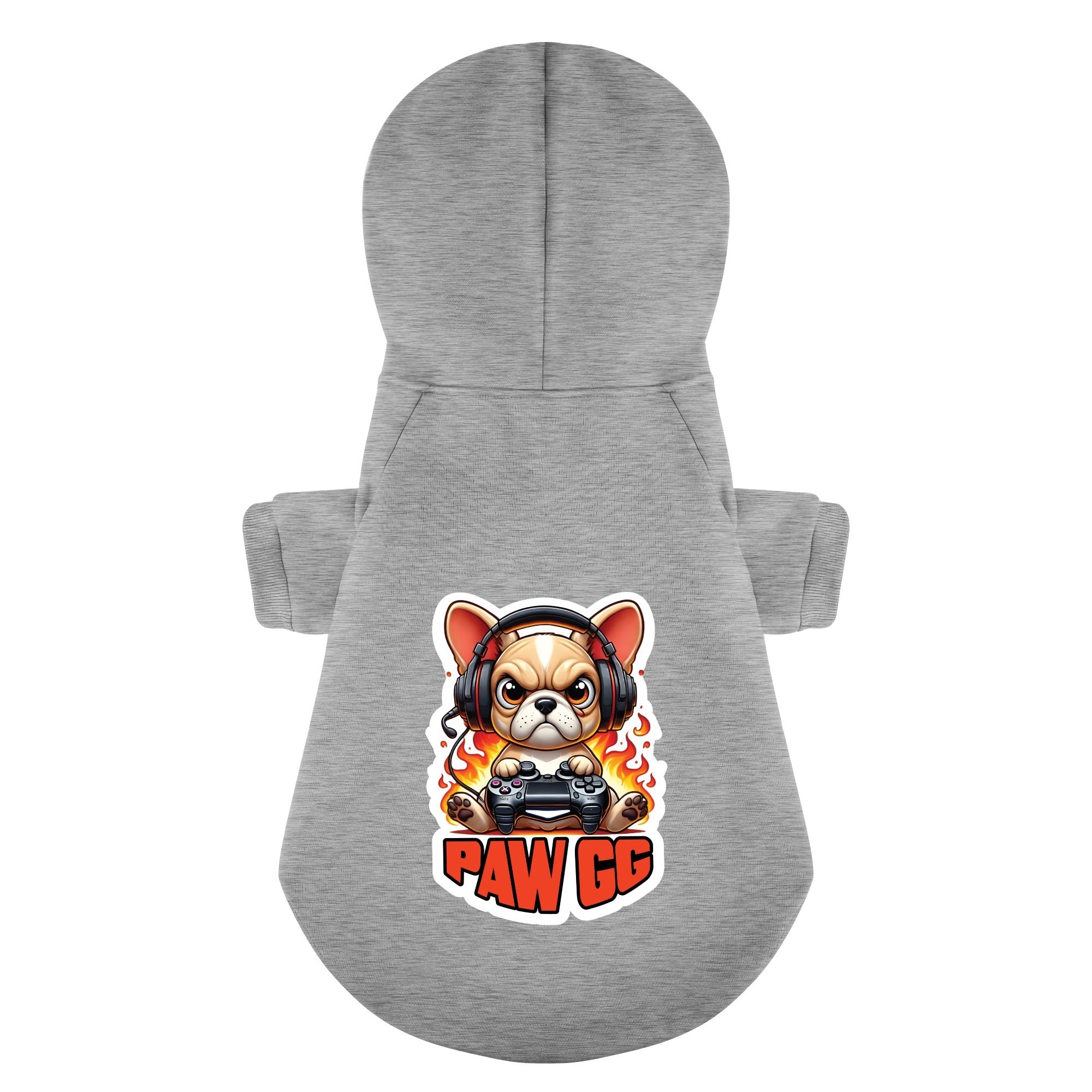 Paw French Bulldog Fleece Hoodie for Brachycephalic Dogs-fadou