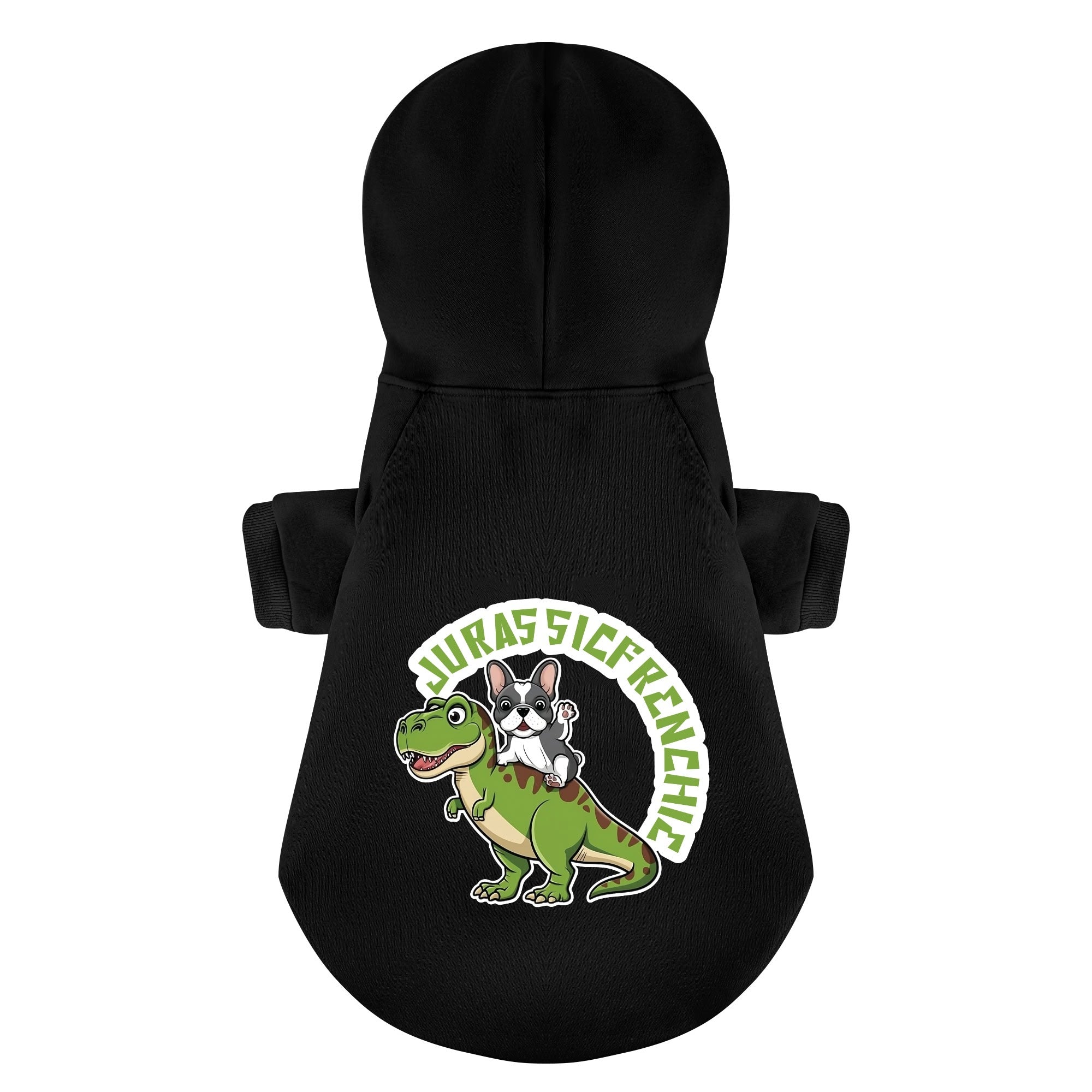 JurassicFrenchie Cozy Dog Hoodie for Outdoor Adventures-fadou