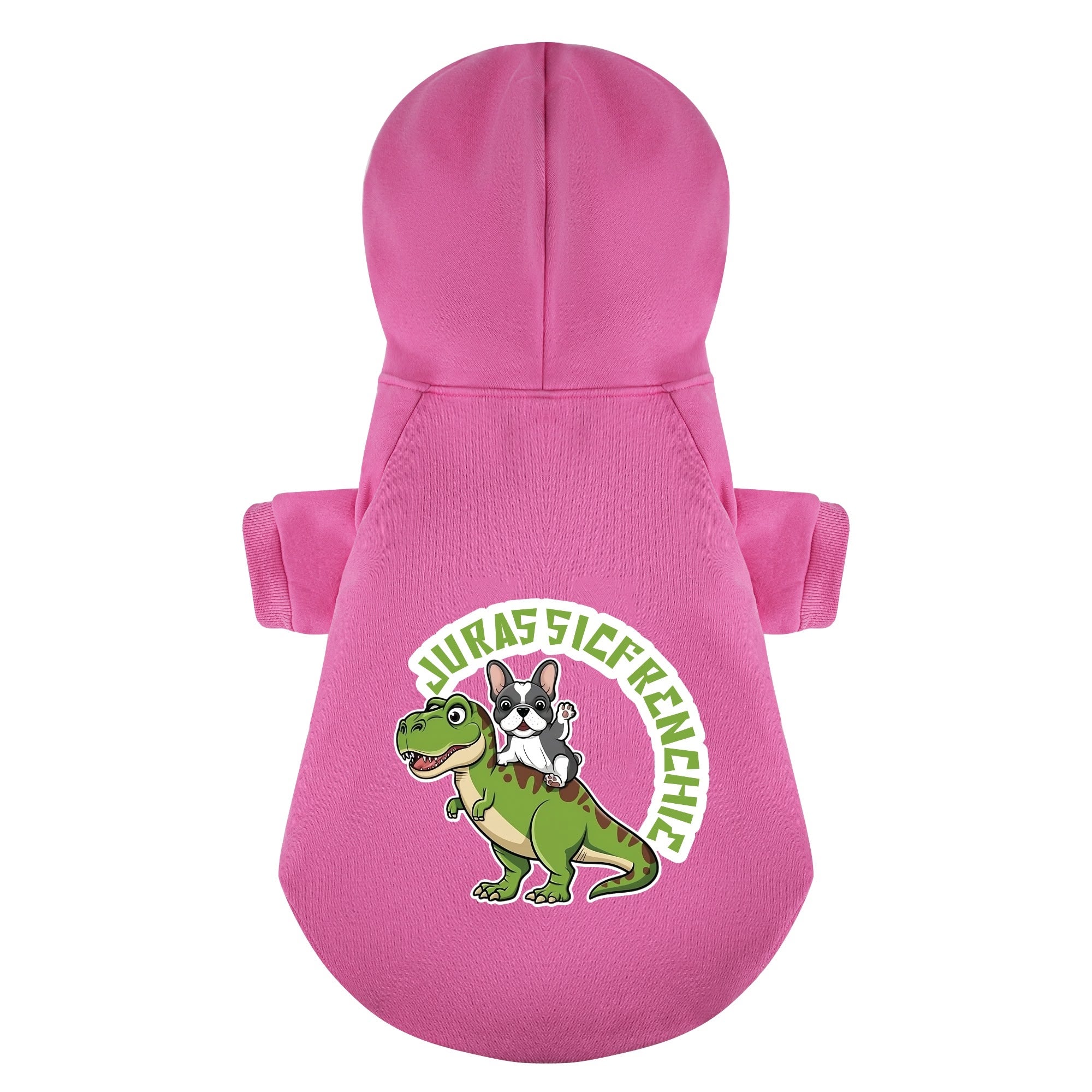 JurassicFrenchie Cozy Dog Hoodie for Outdoor Adventures-fadou