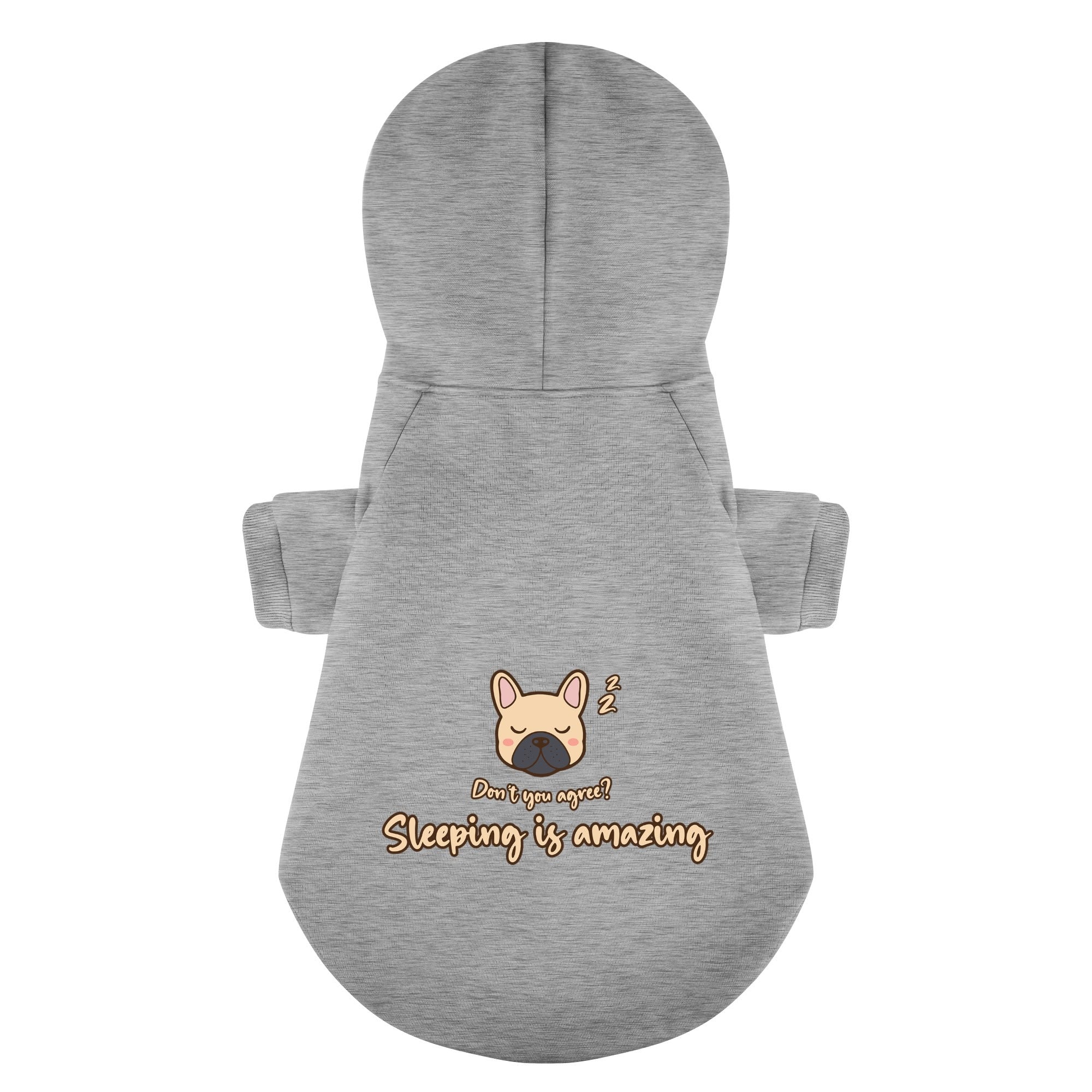 Sleeping French Bulldog Fleece Hoodie for Outdoor Adventures-fadou