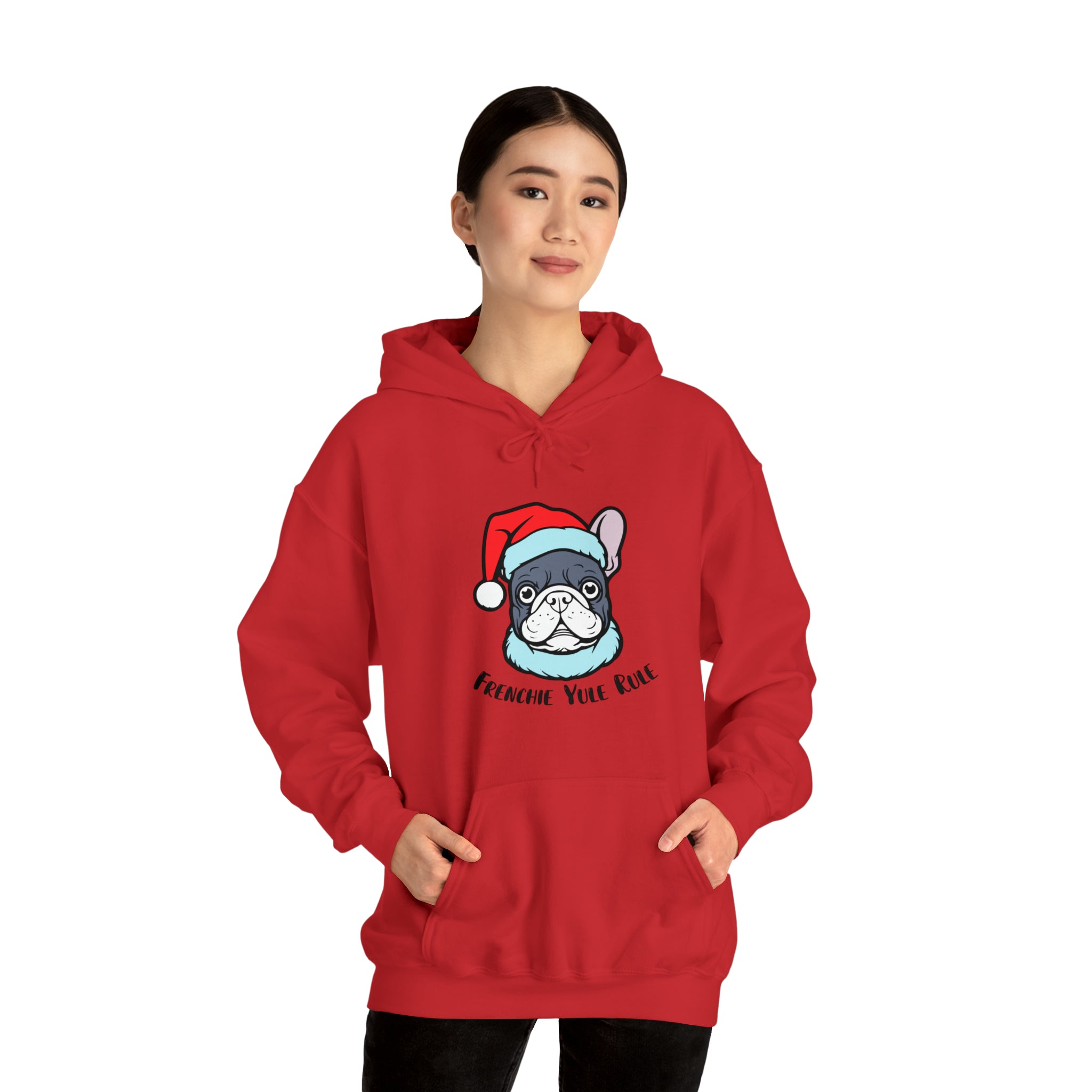 Frenchie Yule Rule Unisex Hoodie for Brachycephalic Dogs-fadou