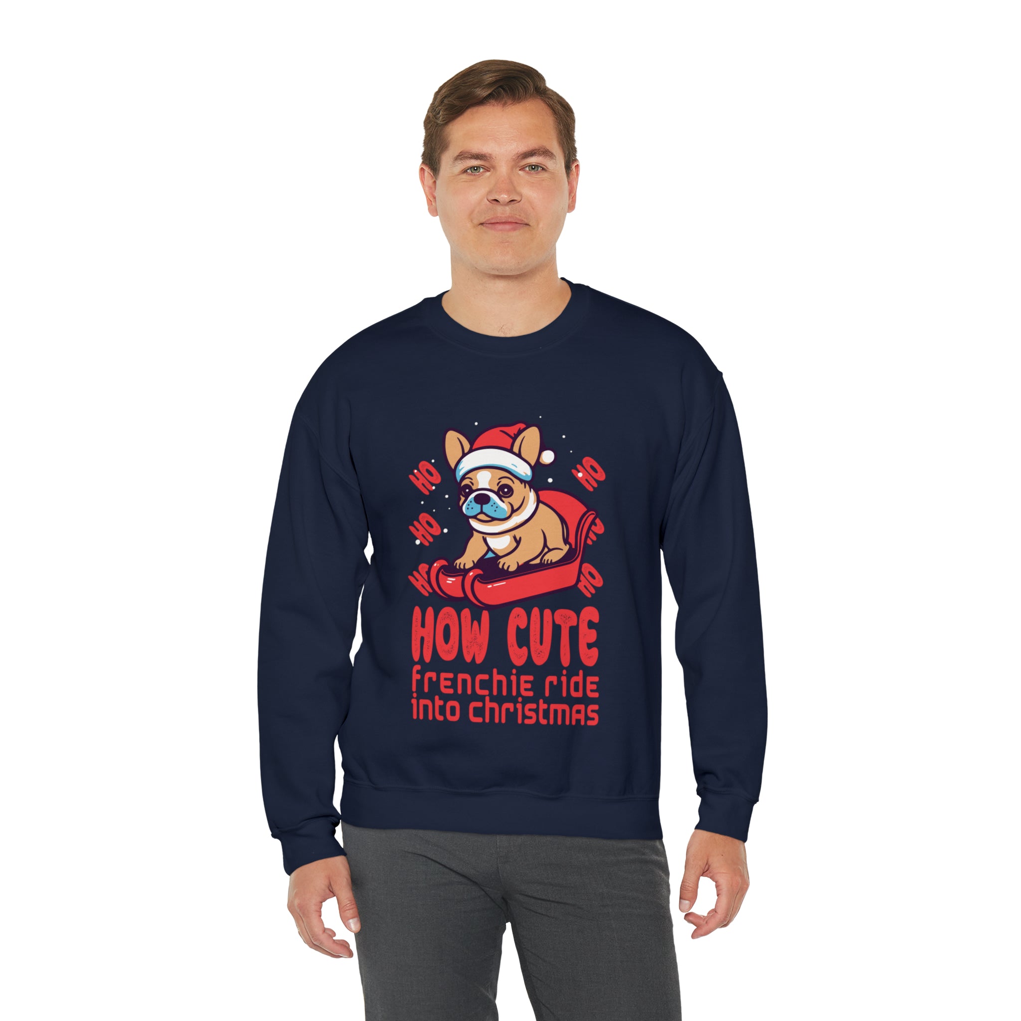 Frenchie Ride Sweater - Unisex Sweatshirt for Brachycephalic Dogs-fadou