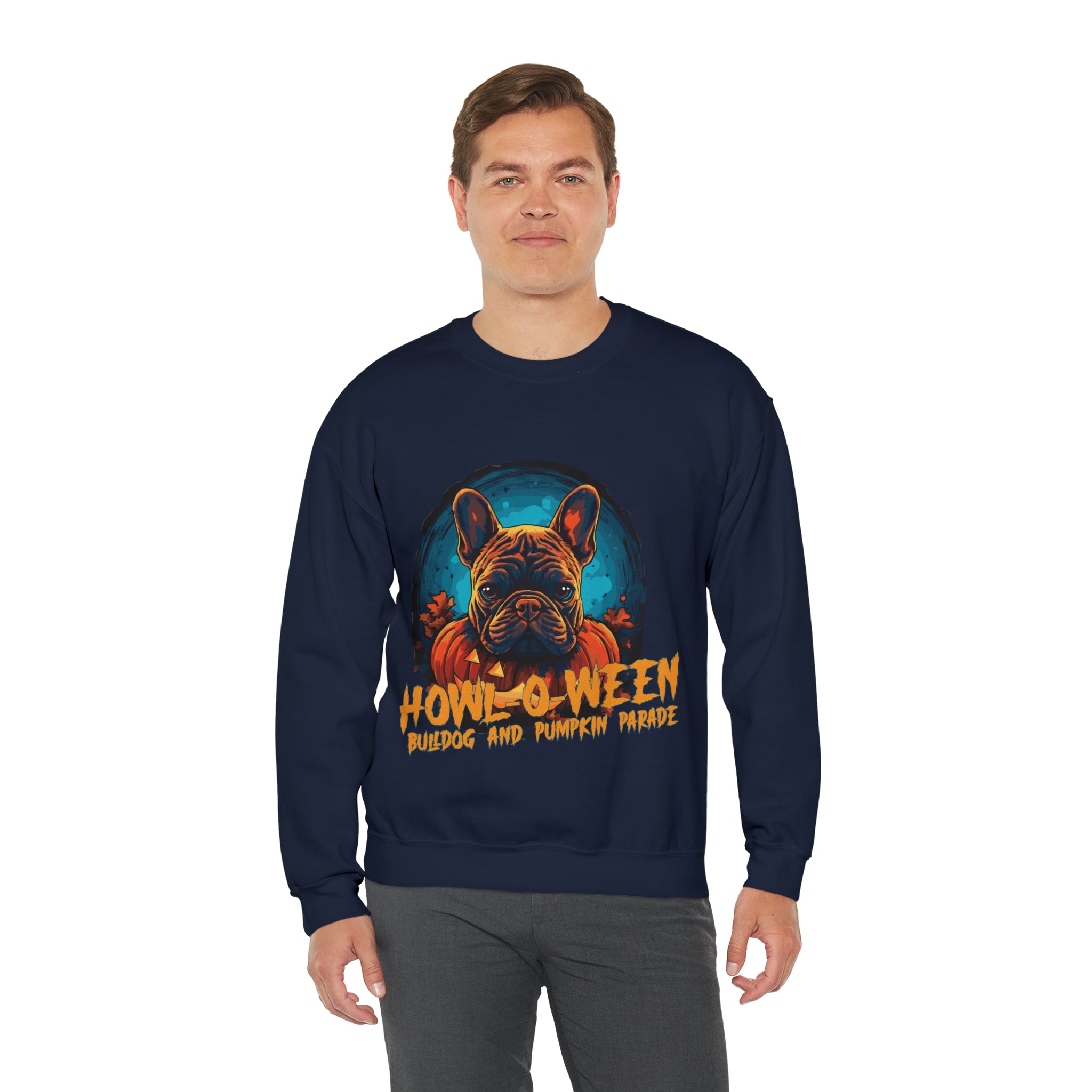 French Bulldog Halloween Cotton Sweatshirt for Pet Parents-fadou