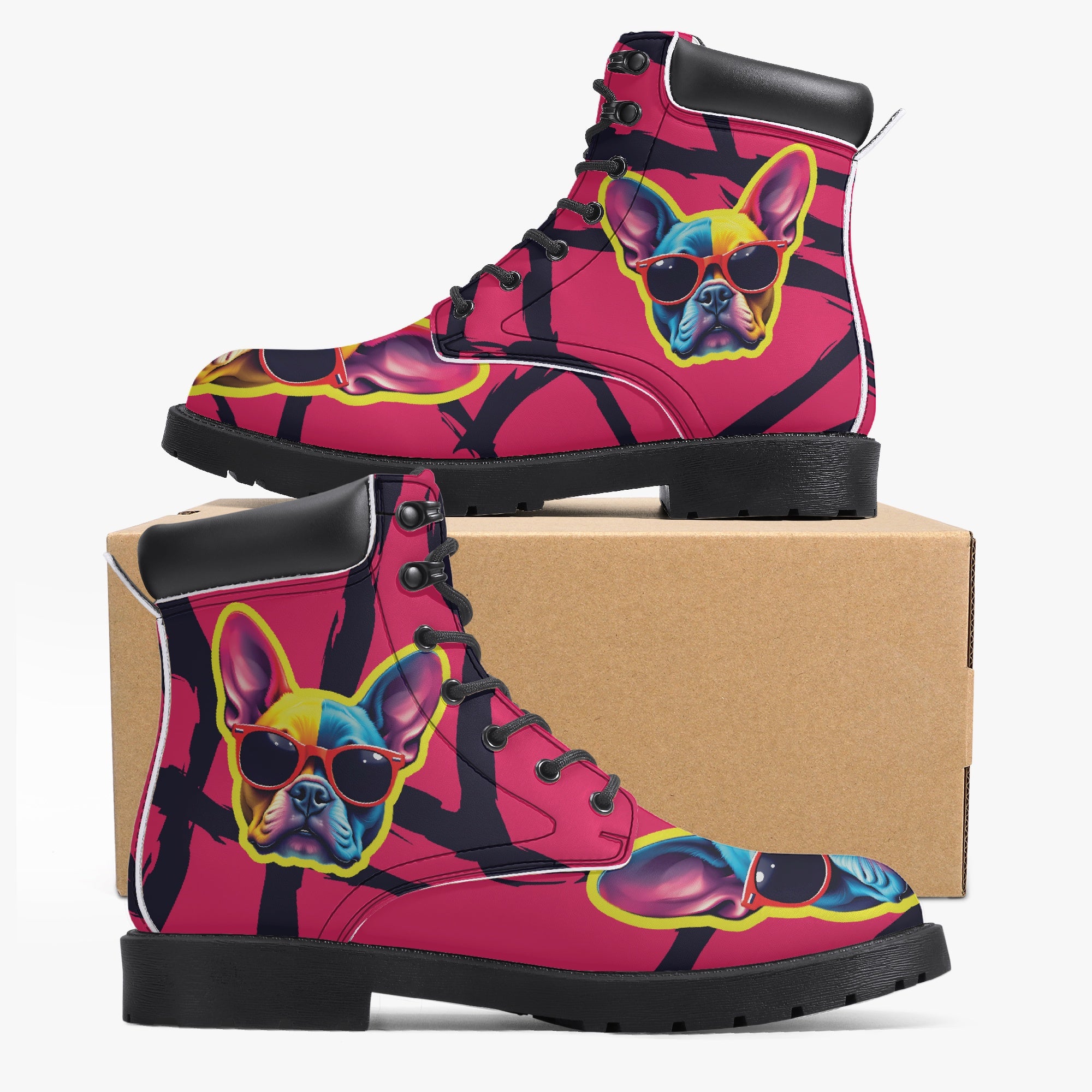 French Bulldog Casual Fashion Boots for Frenchie Enthusiasts-fadou