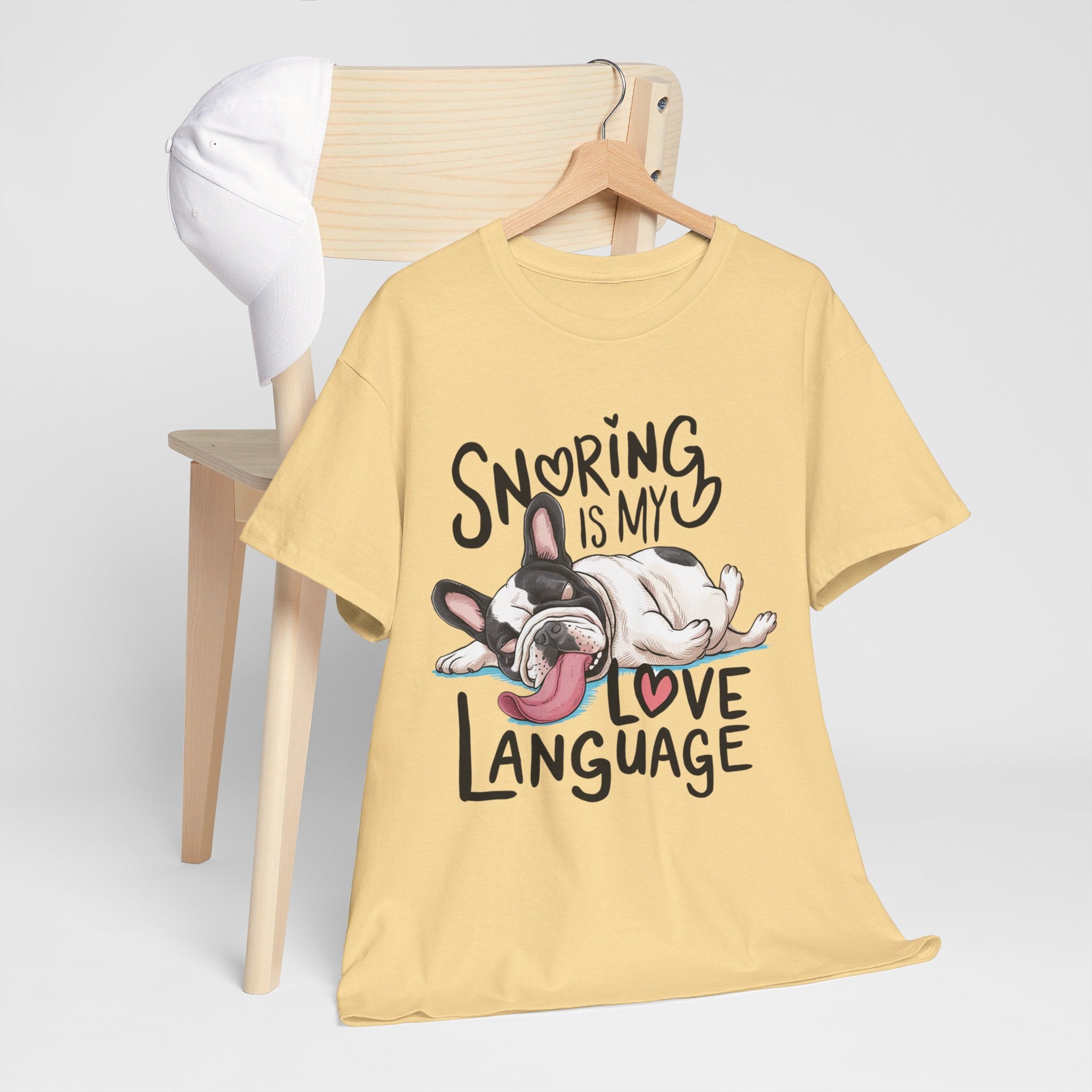 Snoring French Bulldog Cotton Tee for Brachycephalic Dogs-fadou