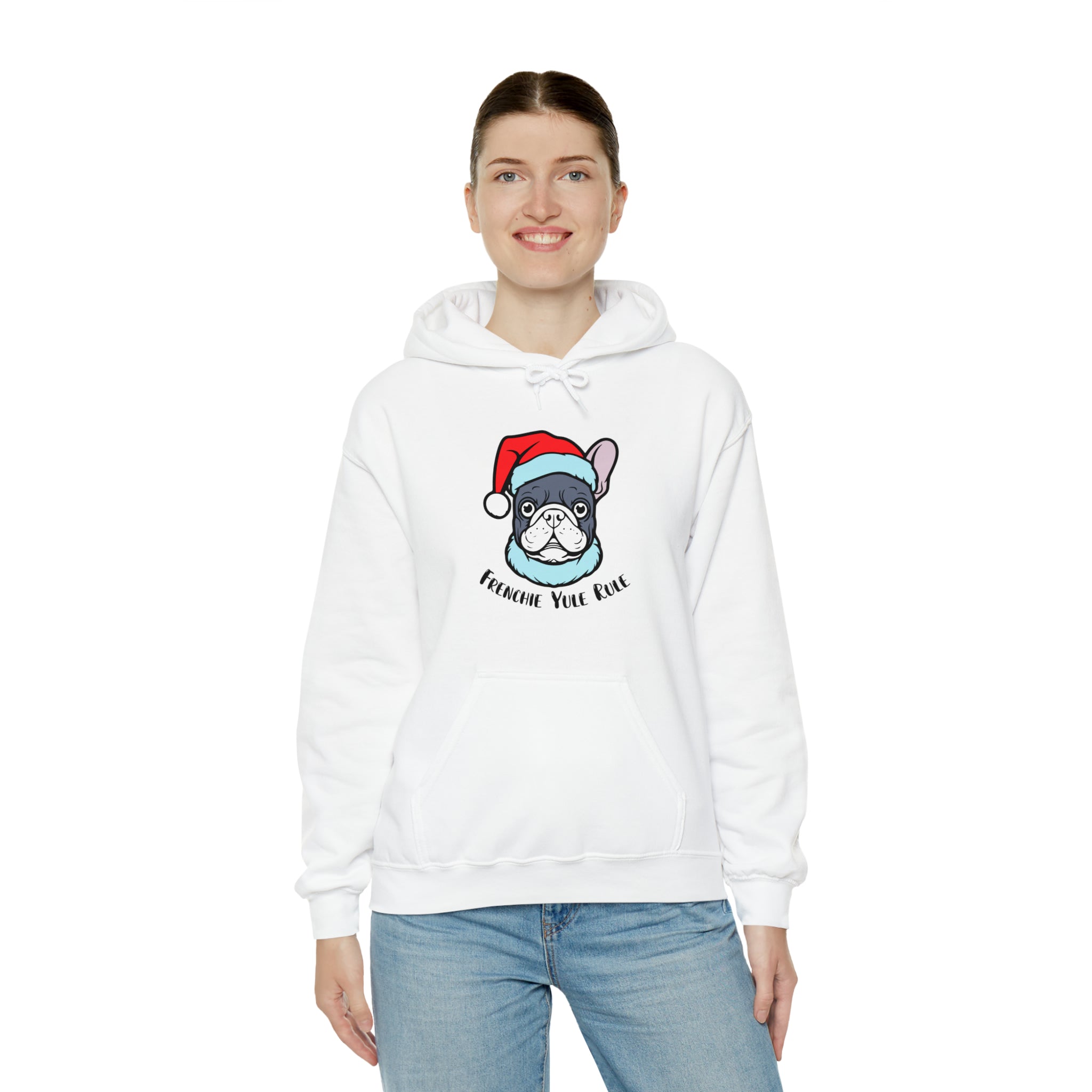 Frenchie Yule Rule Unisex Hoodie for Brachycephalic Dogs-fadou