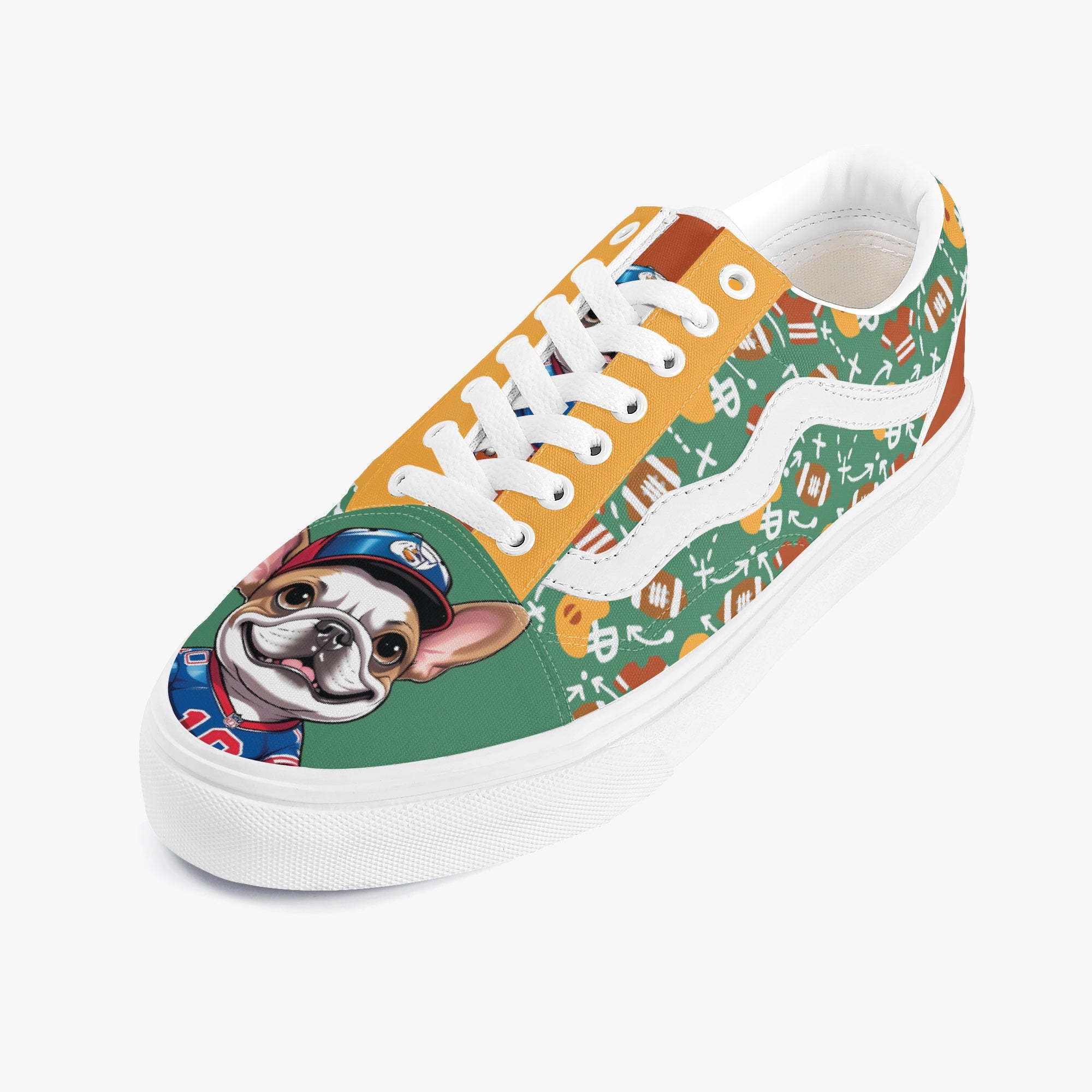 French Bulldog Trendy Canvas Sneakers for Frenchie Fans-fadou