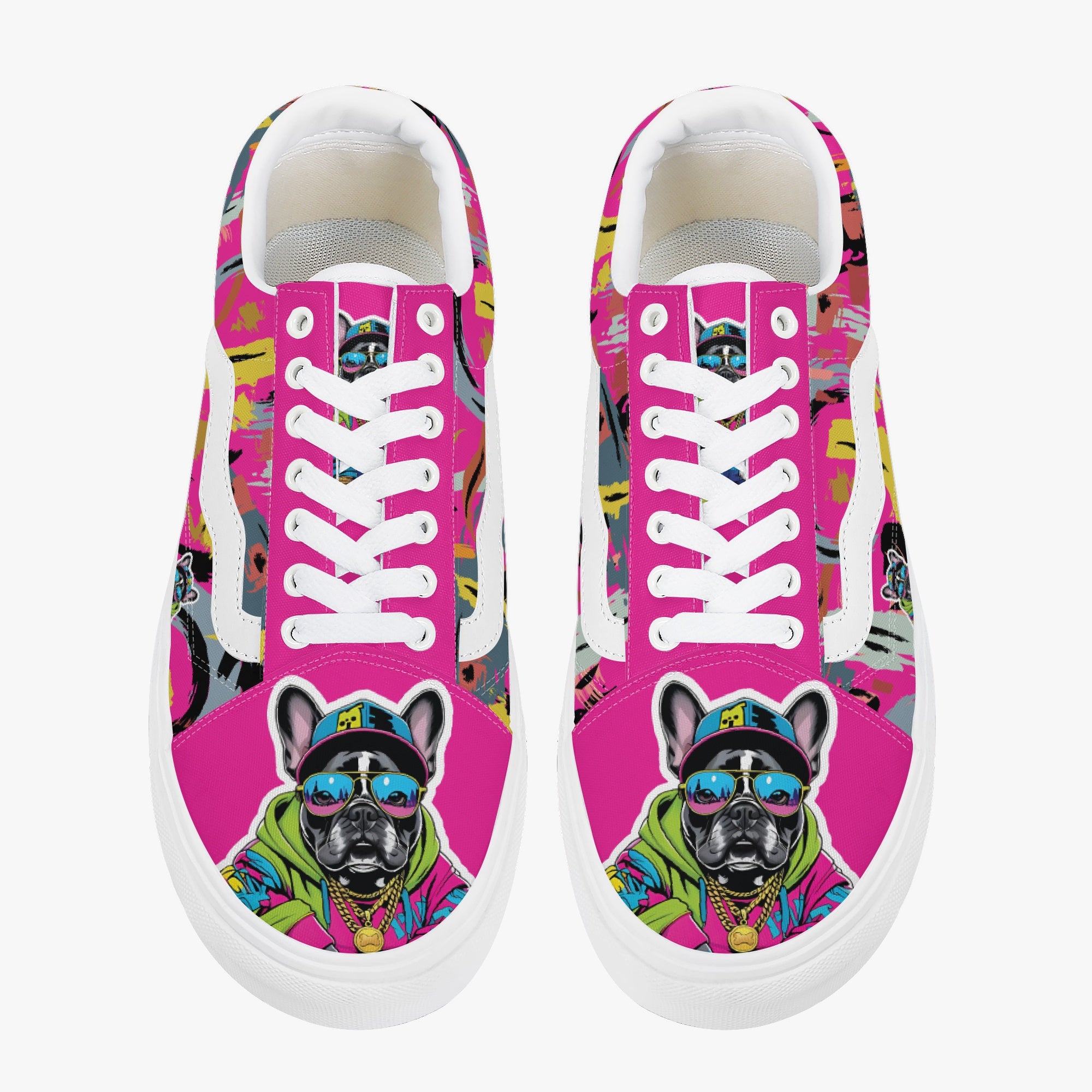 French Bulldog Trendy Canvas Sneakers for Dog Moms & Dads-fadou