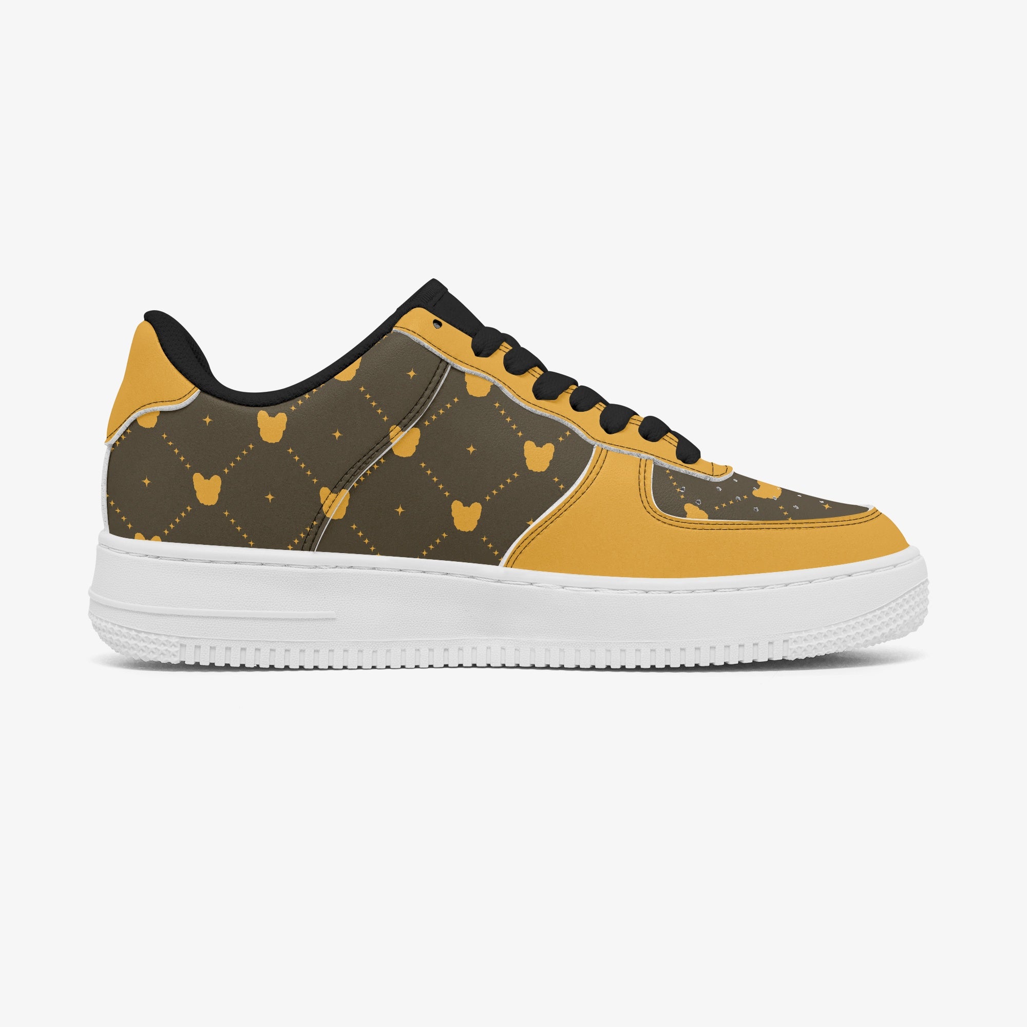 French Bulldog Leather High-Top Shoes for Everyday Wear-fadou