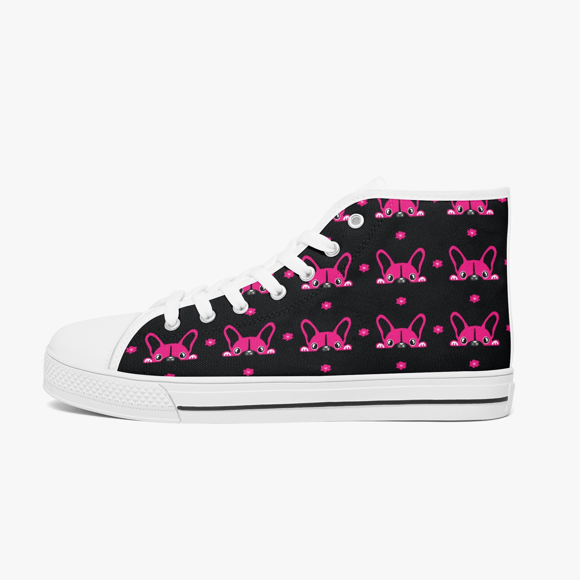 French Bulldog High-Top Classic Sneakers for Dog Lovers-fadou