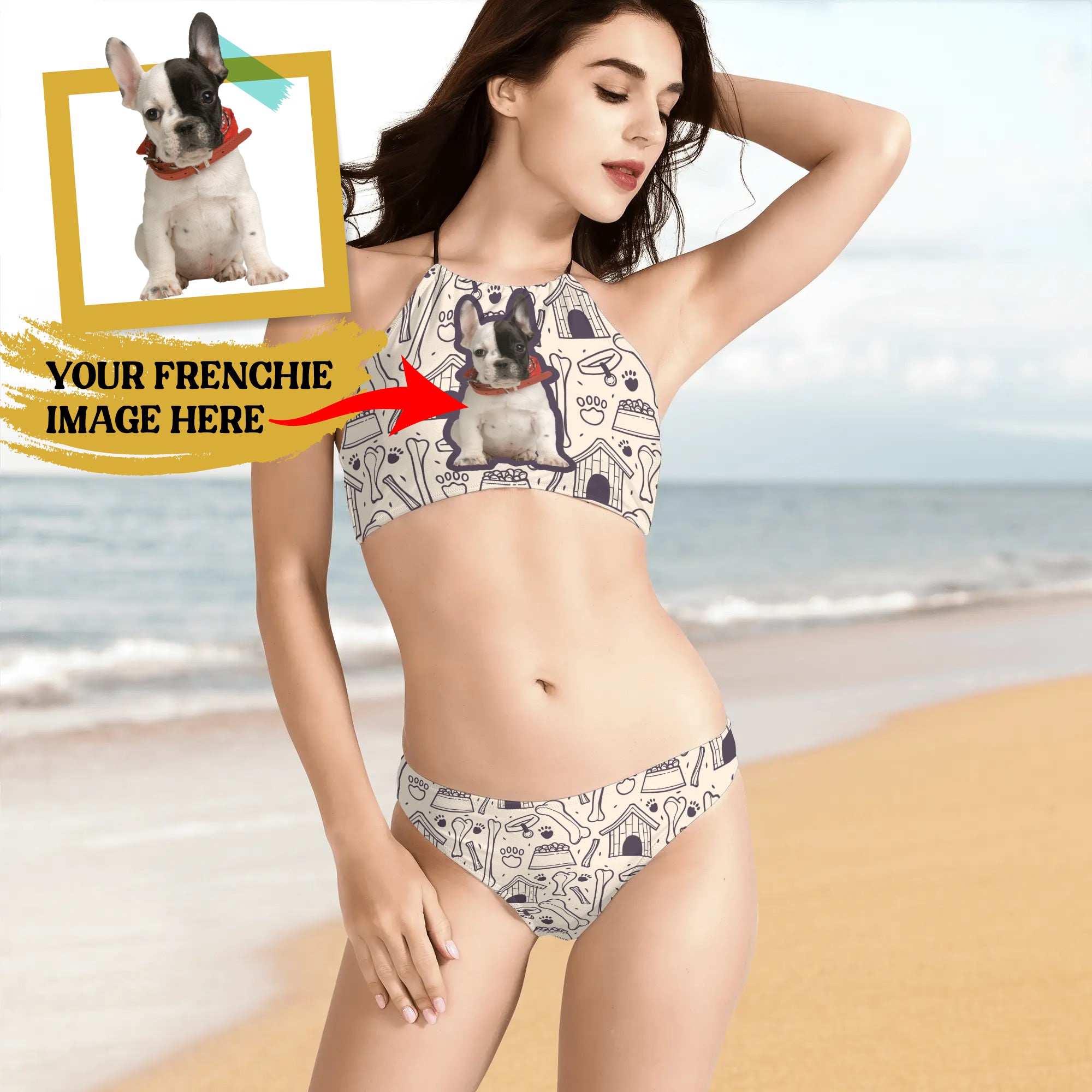 French Bulldog Custom Beach Swimwear for Bulldog Owners-fadou