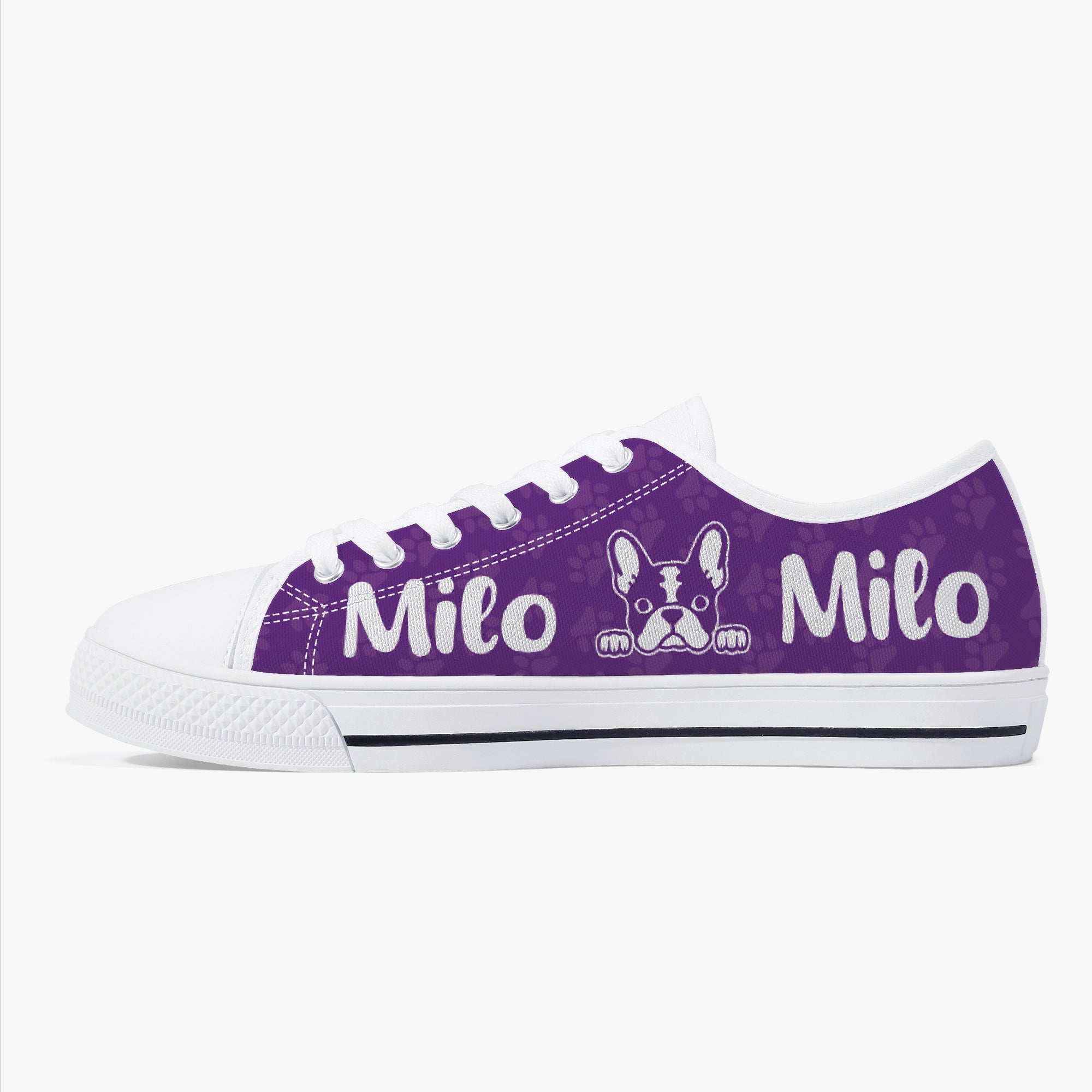 Frenchie Personalized Canvas Sneakers for Everyday Wear-fadou