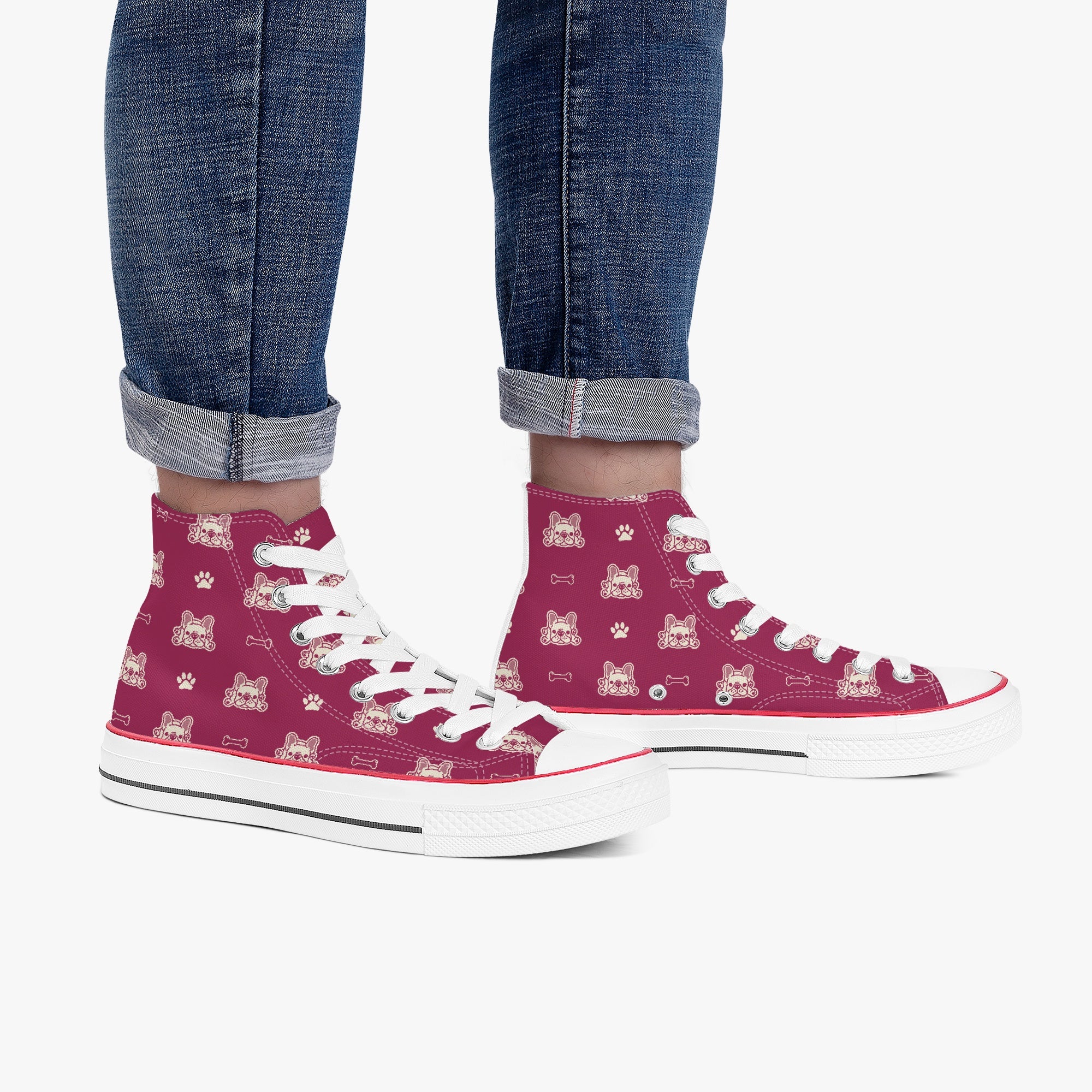 French Bulldog High-Top Casual Footwear for Bulldog Owners-fadou