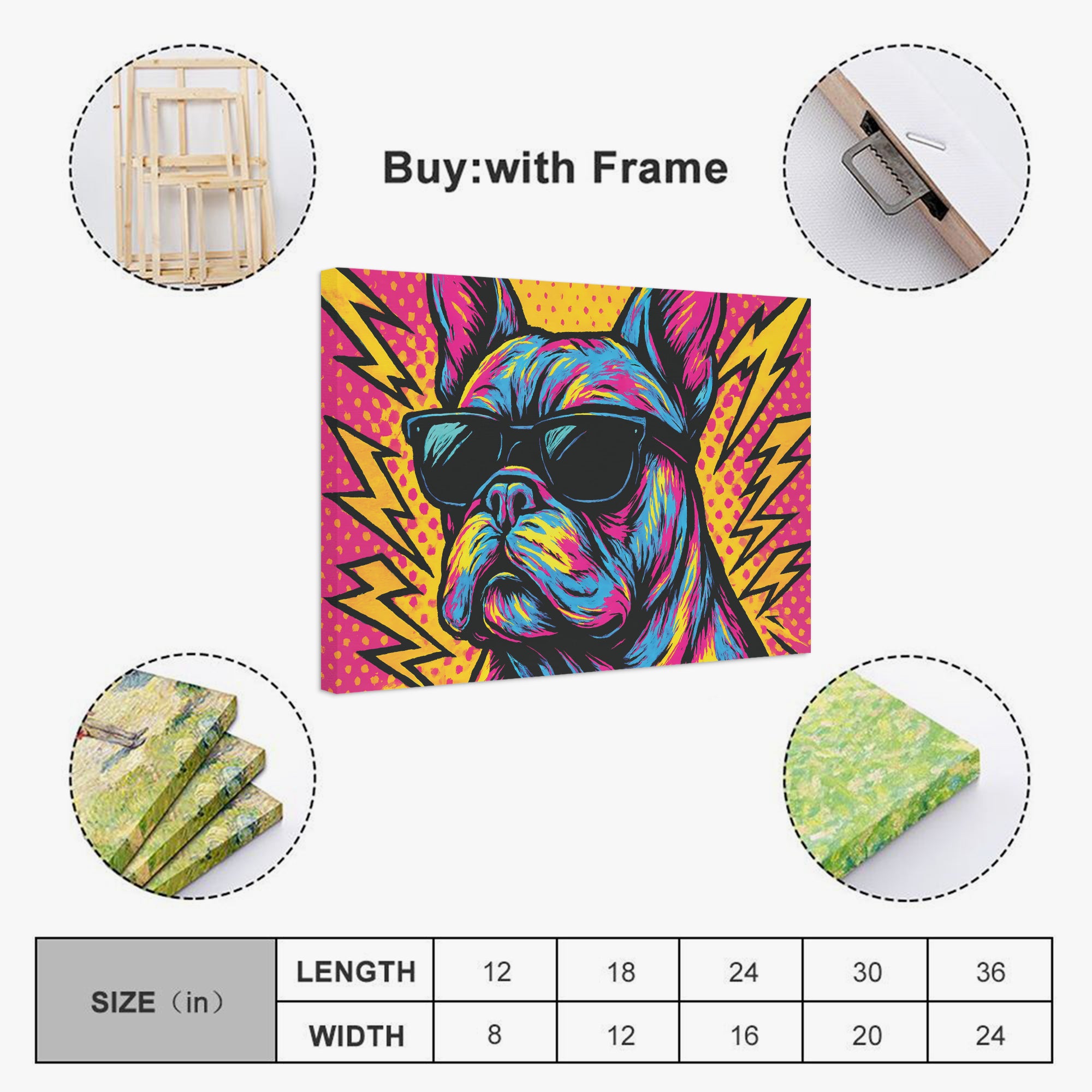 French Bulldog Adorable Framed Poster for Frenchie Fans-fadou