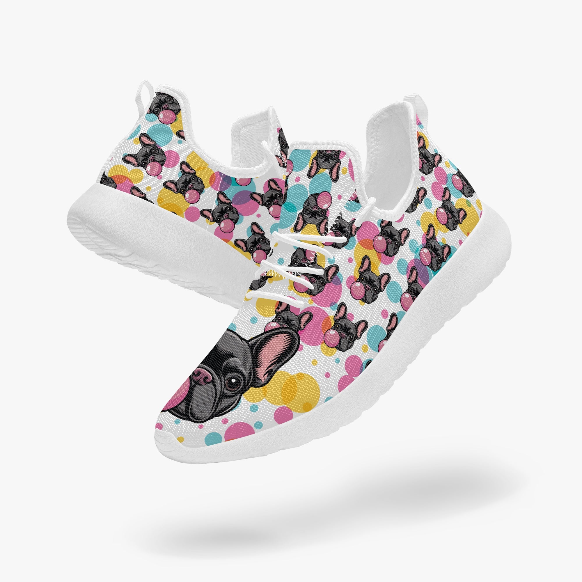 French Bulldog Denim Classic Sneakers for Frenchie Fans-fadou