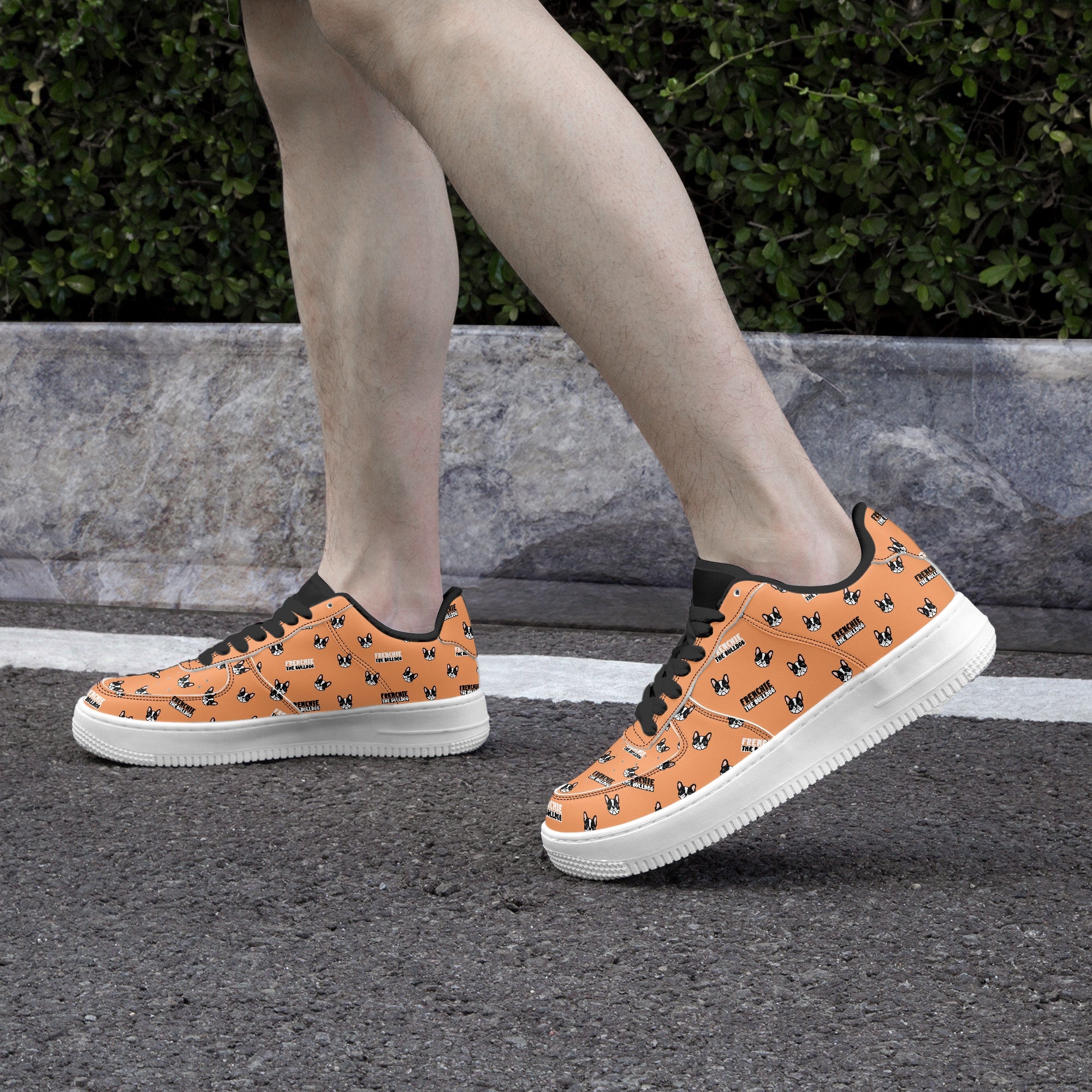 Low-Top Leather High-Top Shoes for Frenchie Enthusiasts-fadou