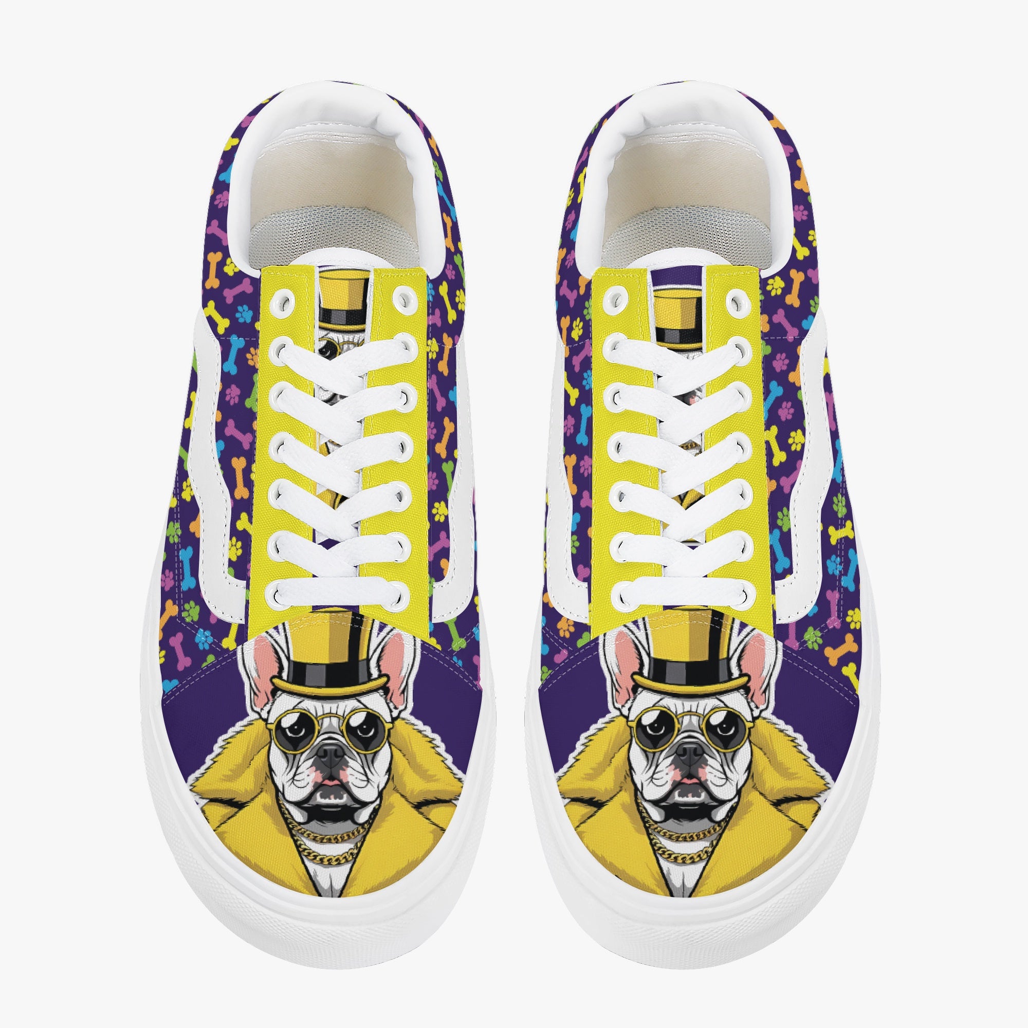 French Bulldog Trendy High-Top Shoes for Frenchie Enthusiasts-fadou