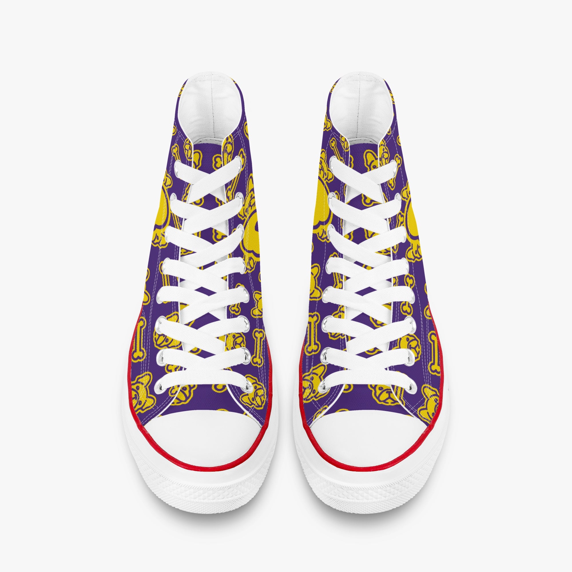 High-Top Personalized Canvas Sneakers for Bulldog Owners-fadou