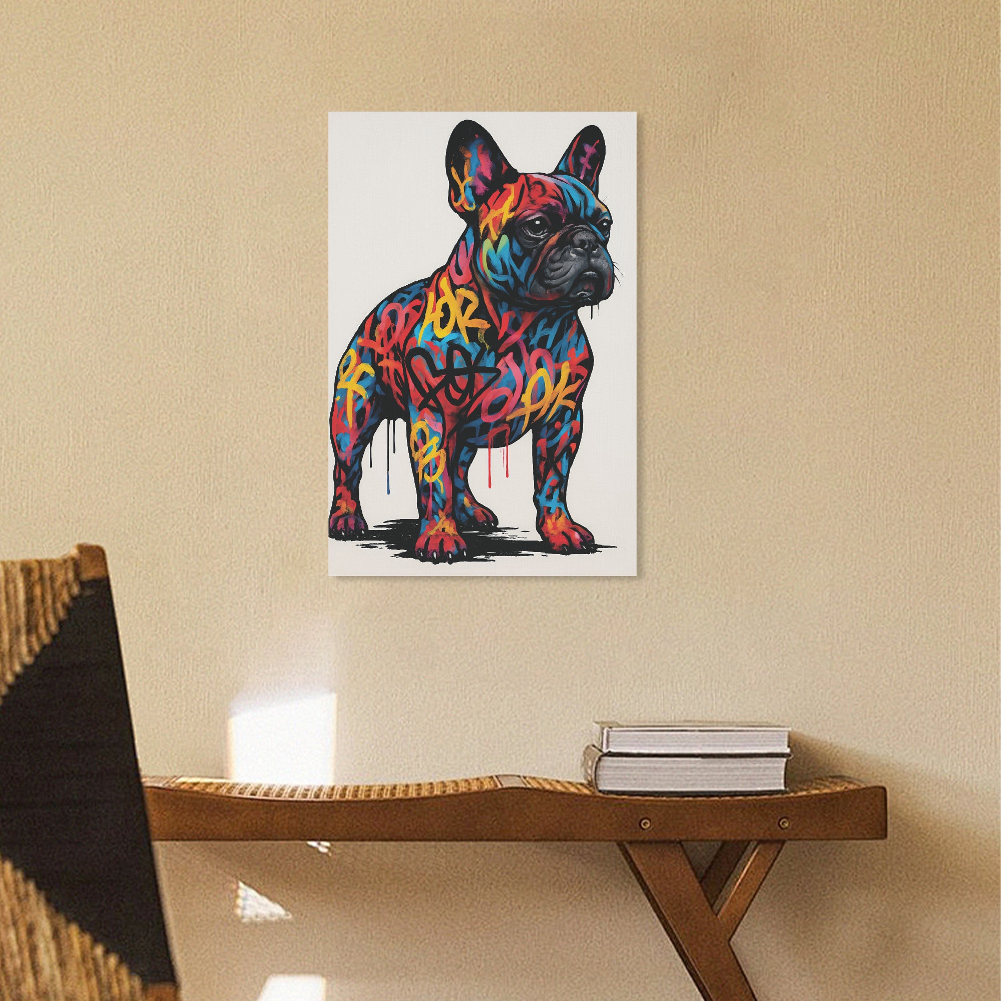 Bandit - Vertical Canvas Painting for Frenchie Enthusiasts-fadou